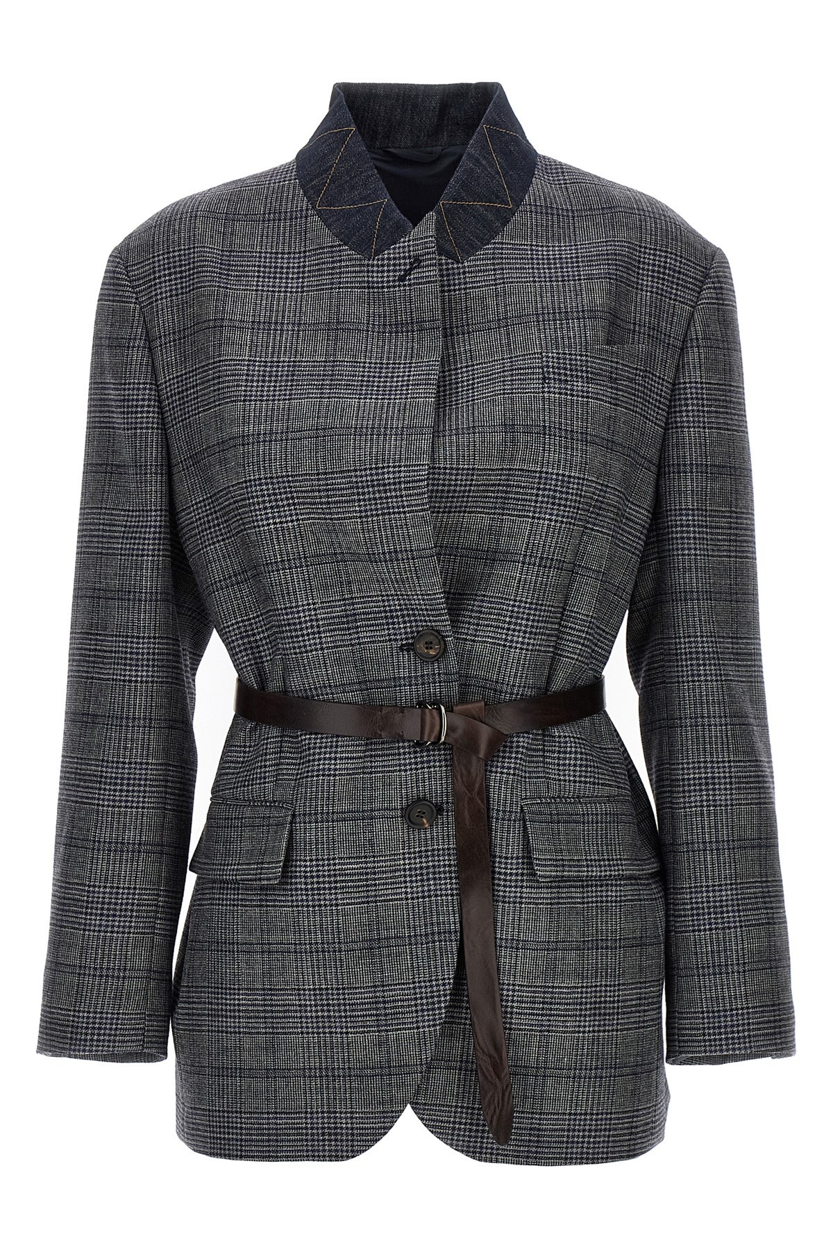 Shop Brunello Cucinelli Monile Houndstooth Blazer
