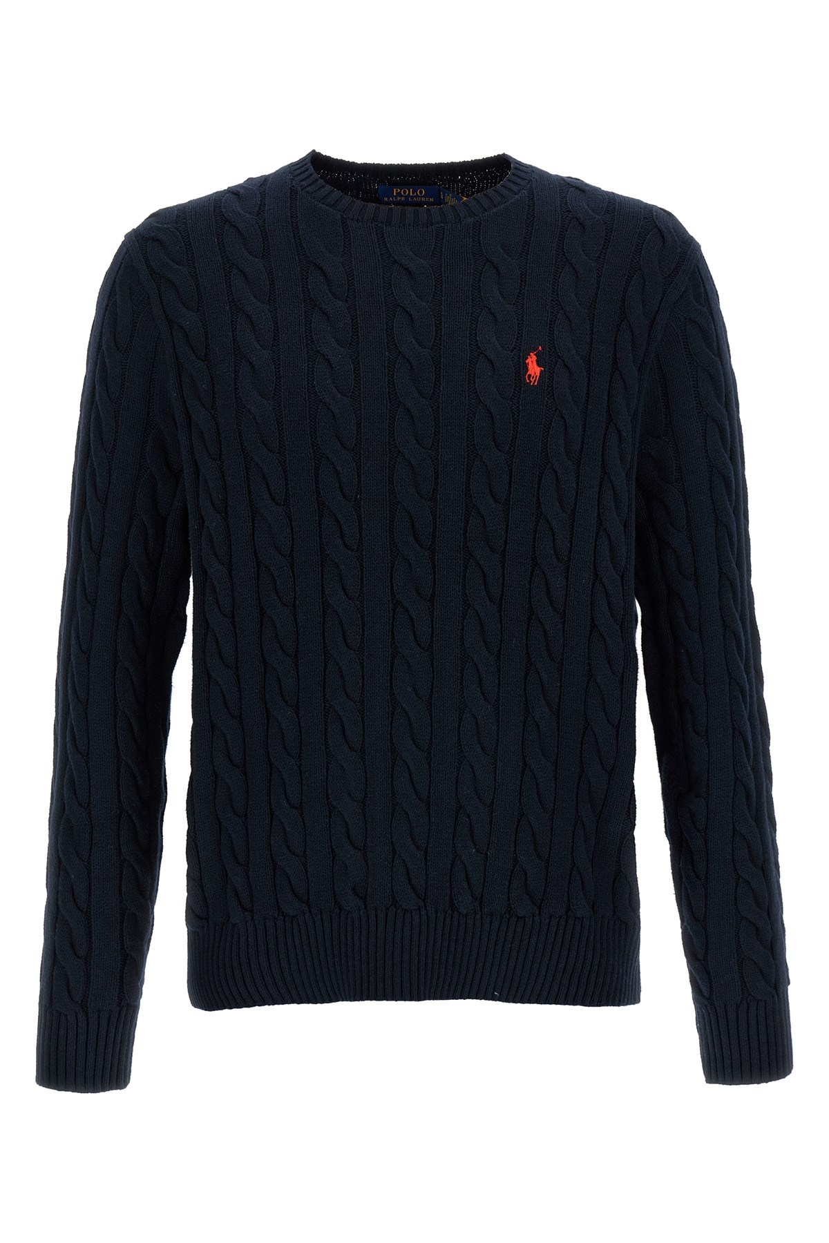 Polo Ralph Lauren Cotton Braided Sweater Sweaters And Cardigans Blue