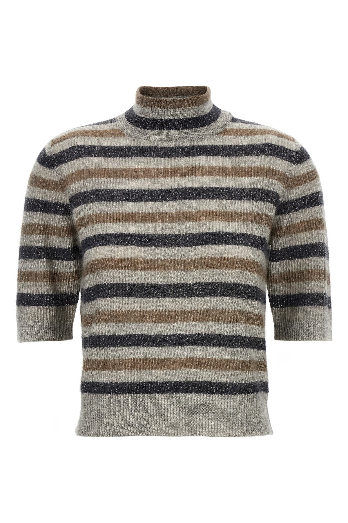 Brunello Cucinelli Lurex Wool Cropped Sweater Sweaters And Cardigans Multicolor
