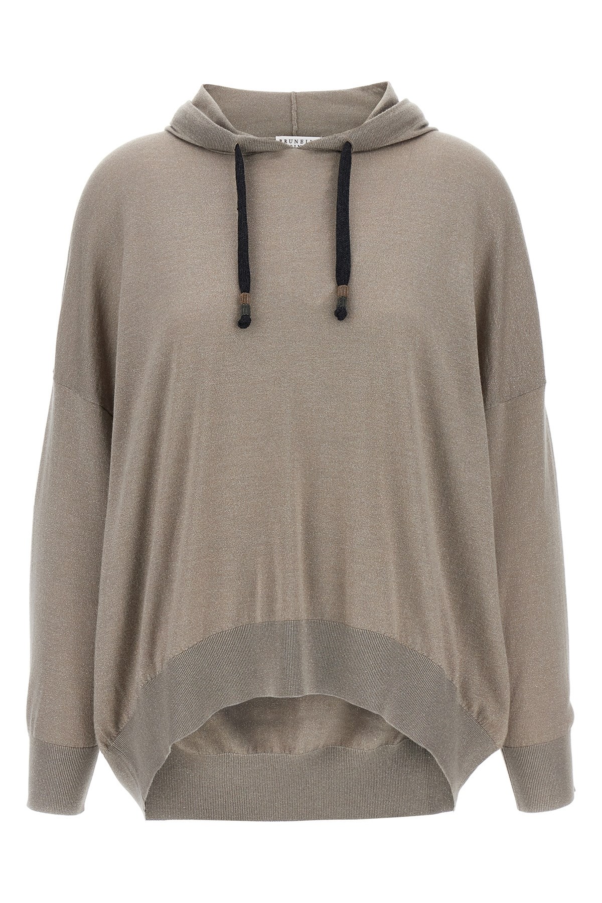 Brunello Cucinelli Wool And Silk Blend Hoodie In Gray