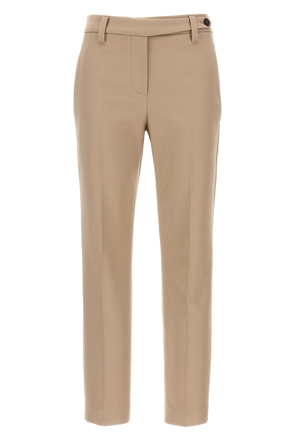 Brunello Cucinelli Cotton Trousers With Pockets And Belt Loops