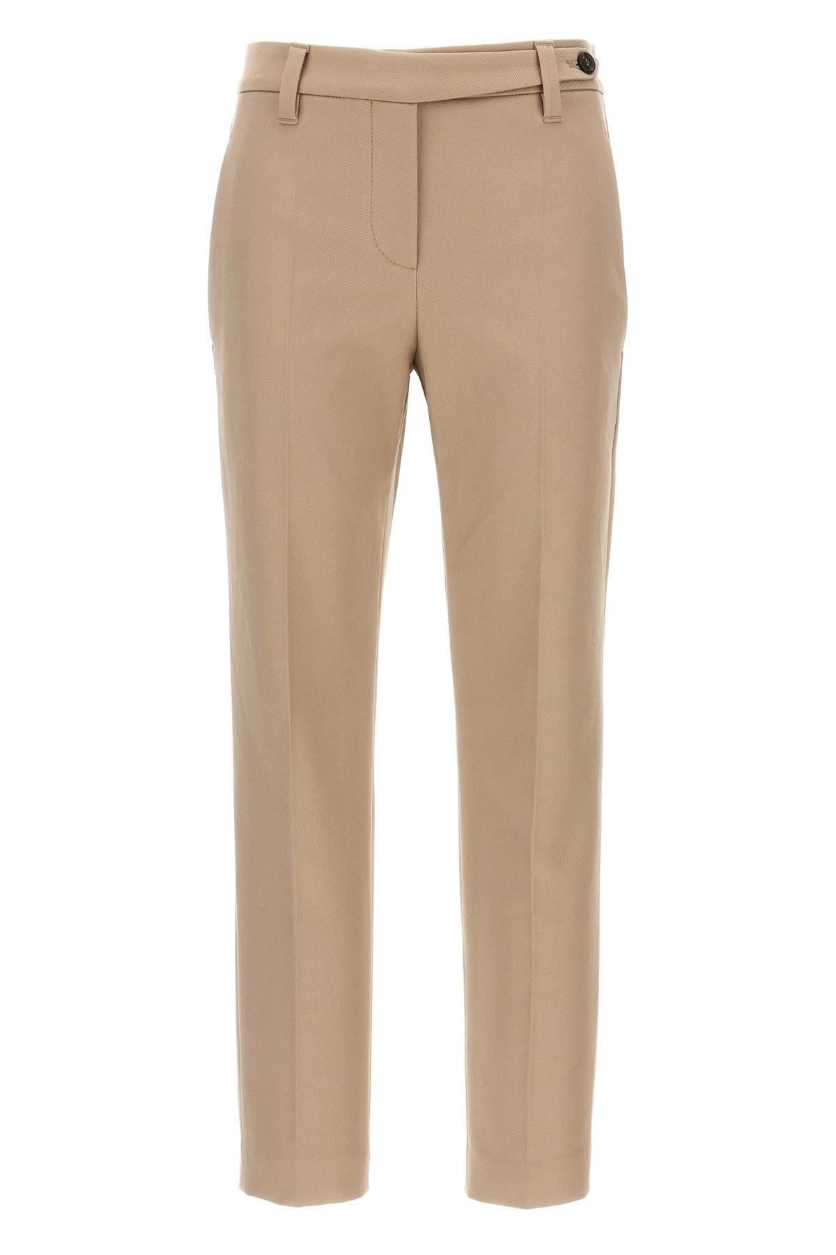 パンツ BRUNELLO CUCINELLI Cotton trousers with Monili detail Kaki Brunello Cucinelli Cotton Gabardine Split Pants in Khaki