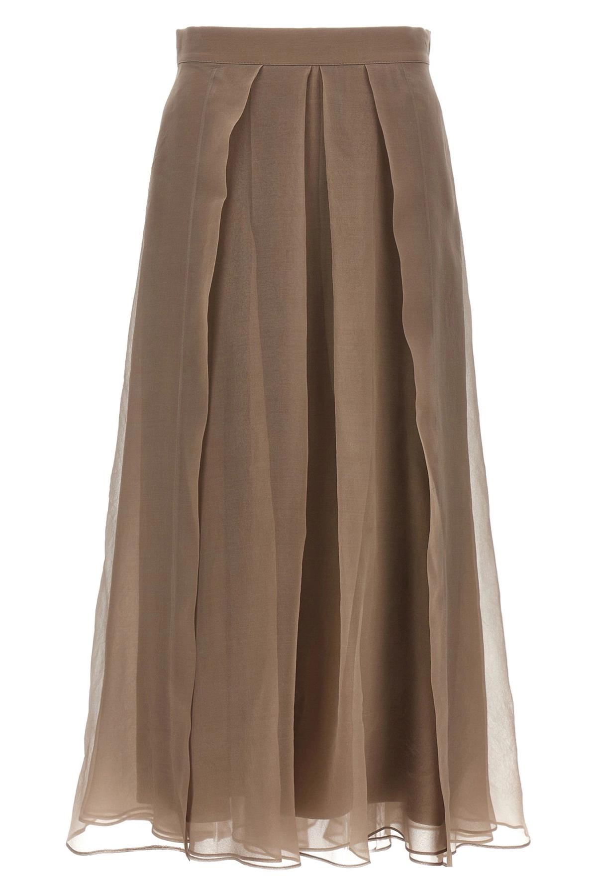 スカート Brunello Cucinelli Paneled Circle' Skirt Paneled Circle skirt for Woman in Henna | Brunello Cucinelli