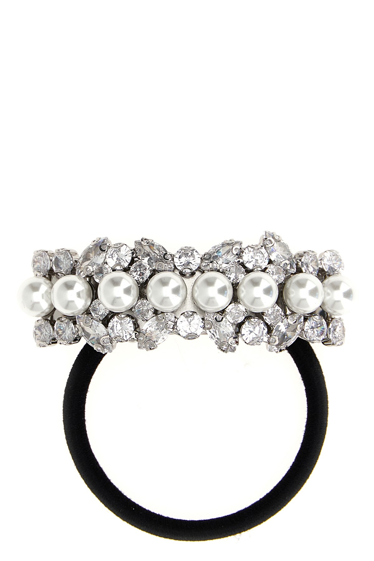 Self-portrait Multi Crystal Hair Accessories Silver In Black
