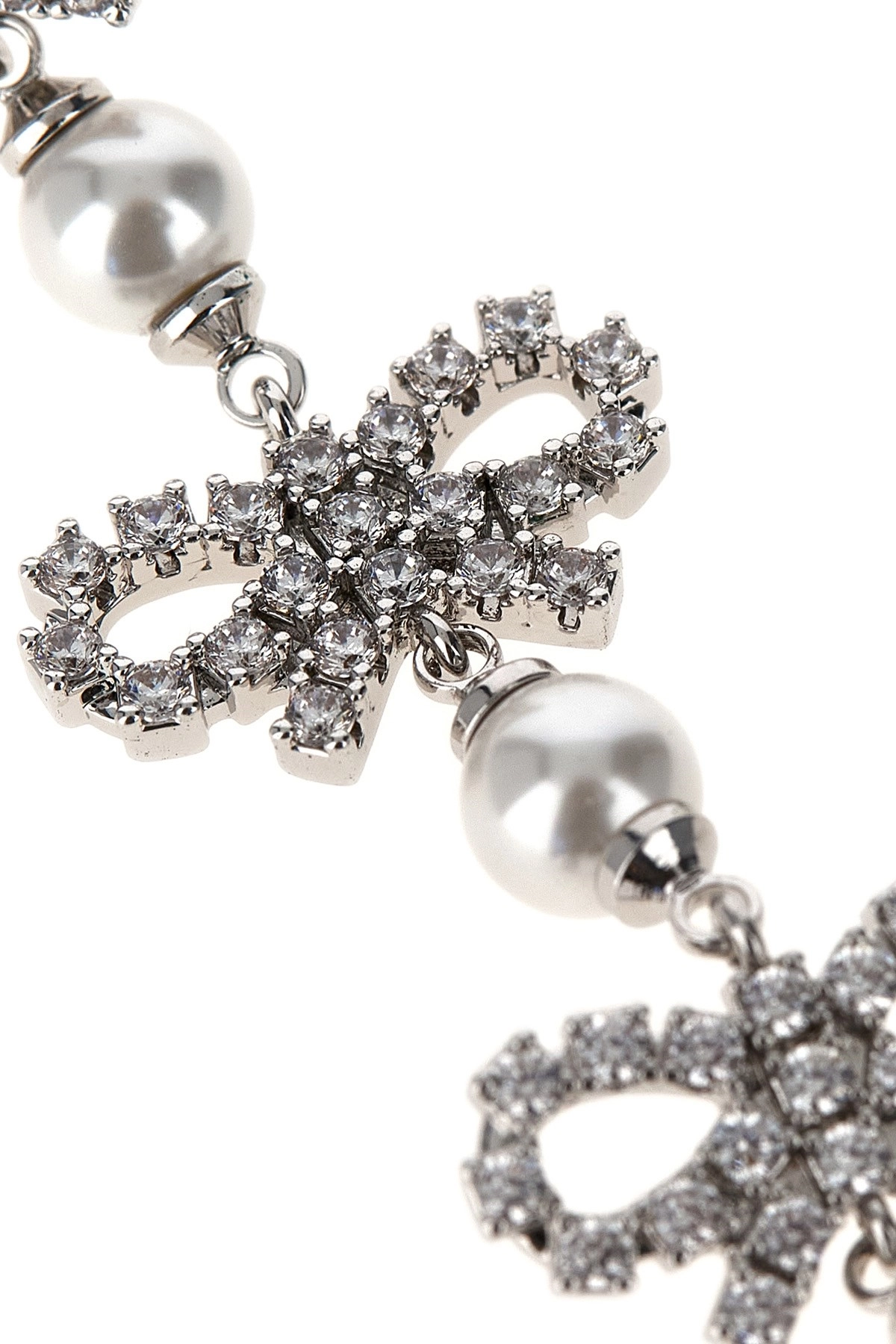 Self portrait 'micro bow pearl tiered' earrings available on