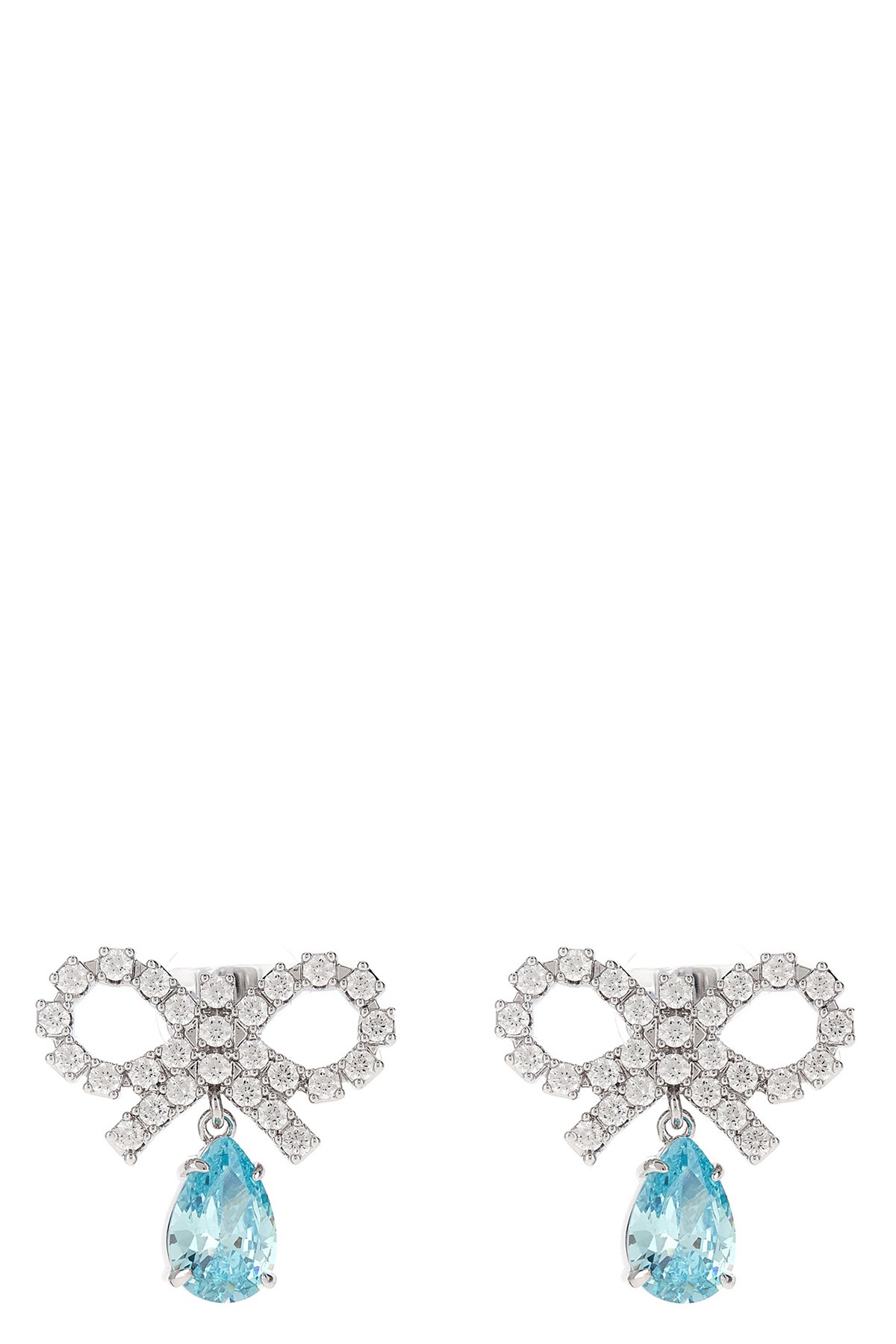 SELF-PORTRAIT SELF PORTRAIT 'MICRO BOW PINK DROPLET' EARRINGS