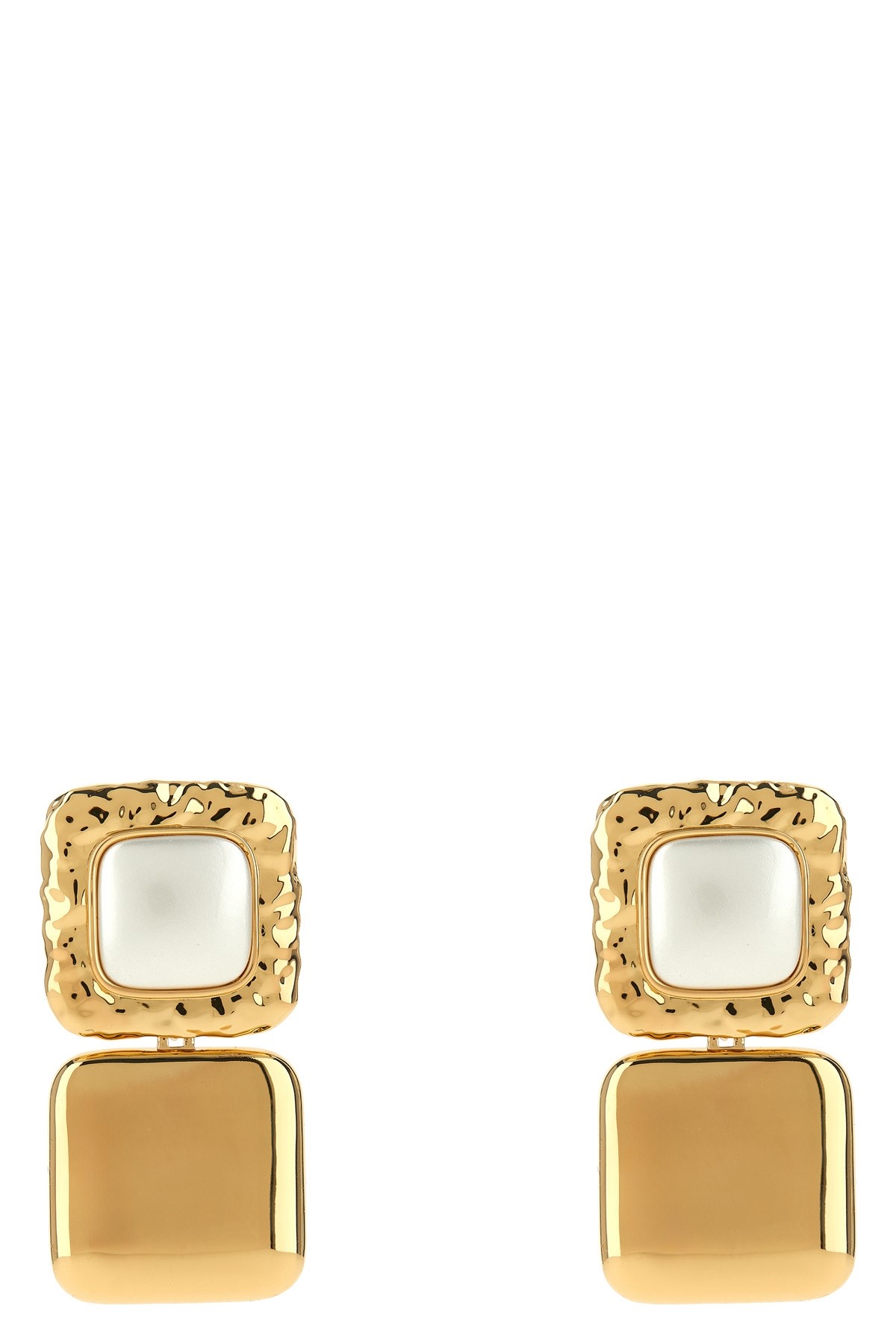 Shop Self-portrait Self Portrait 'mottled Gold Pearl Tiered' Earrings