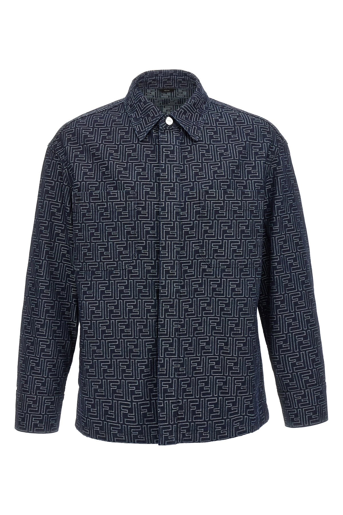 Tシャツ・カットソー FENDI SS25 Overshirt denim FF (FW1321AUX4 F0BUZ) Fendi Overshirt denim ff available on julian-fashion.com
