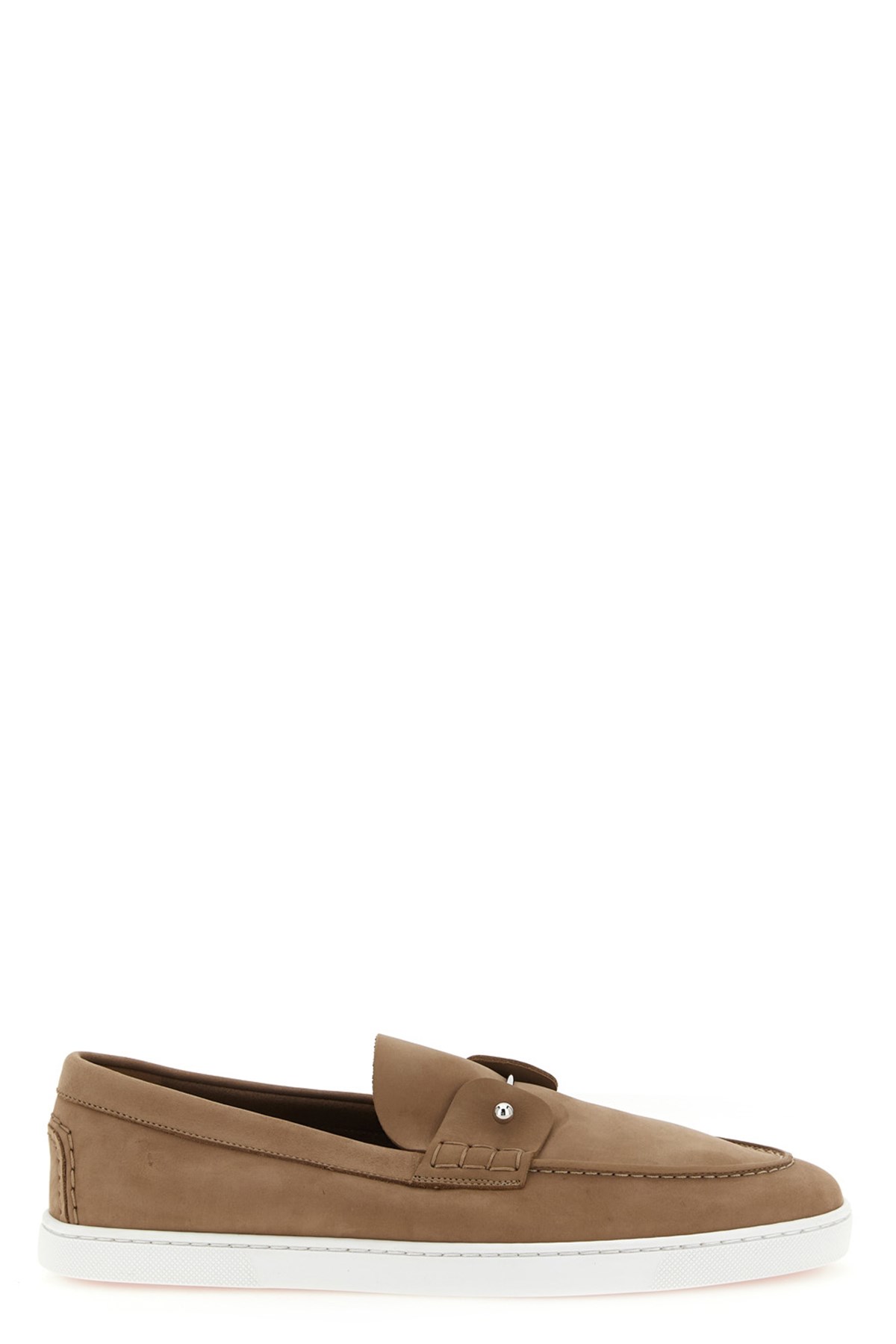 Christian Louboutin Boat Hardware Loafers Stitched Sole In Brown