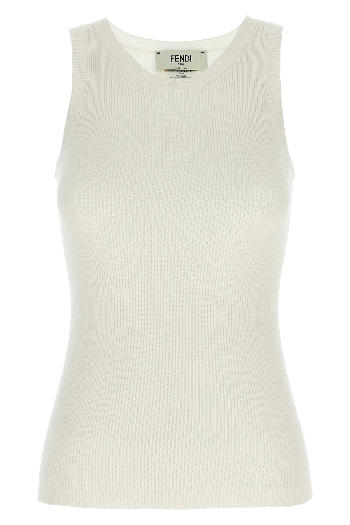 Fendi Top In Misto Seta Avorio Donna
