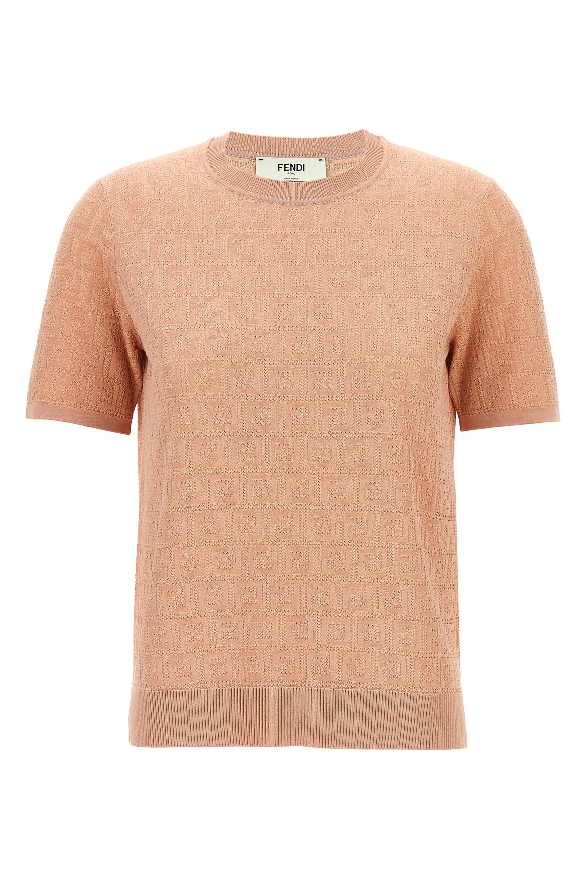 Fendi Peach Crewneck Cropped T-shirt
