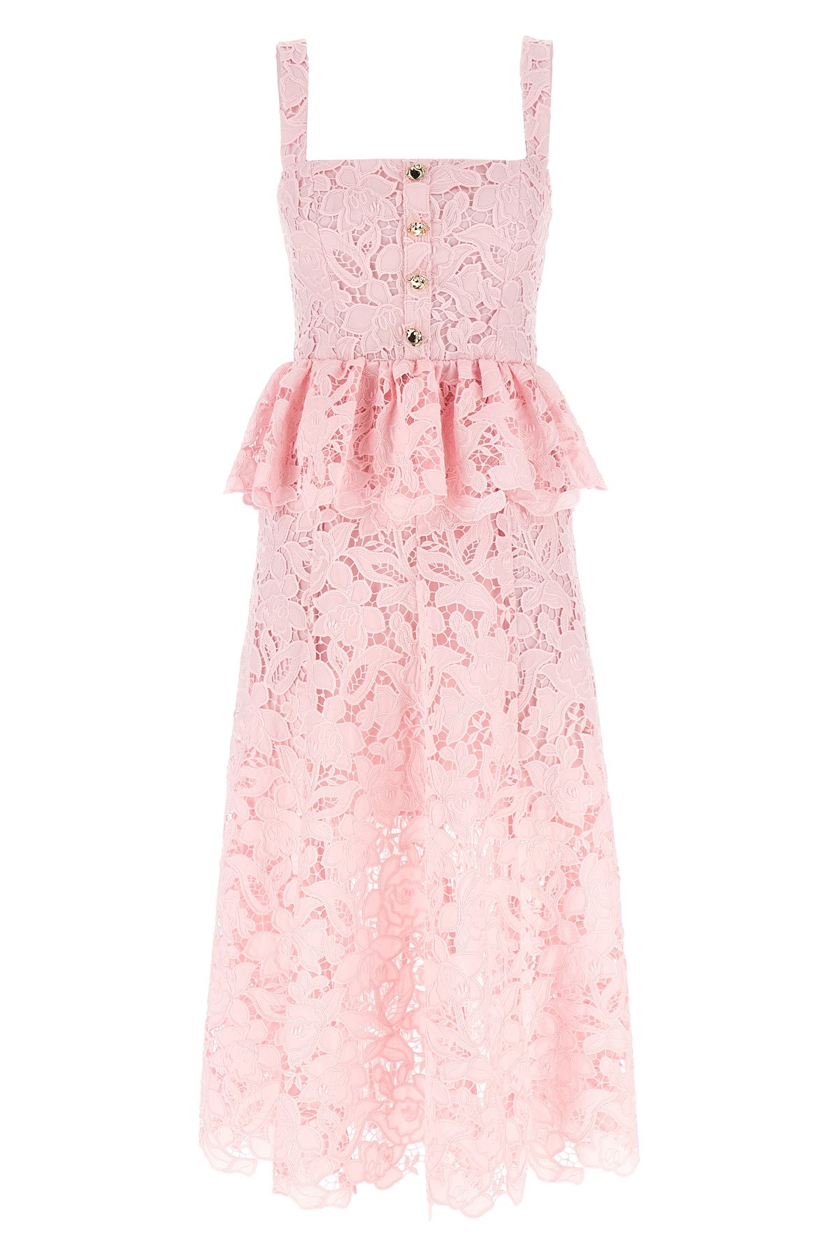 Self-portrait Womens Pink Peplum Sleeveless Lace Midi Dress