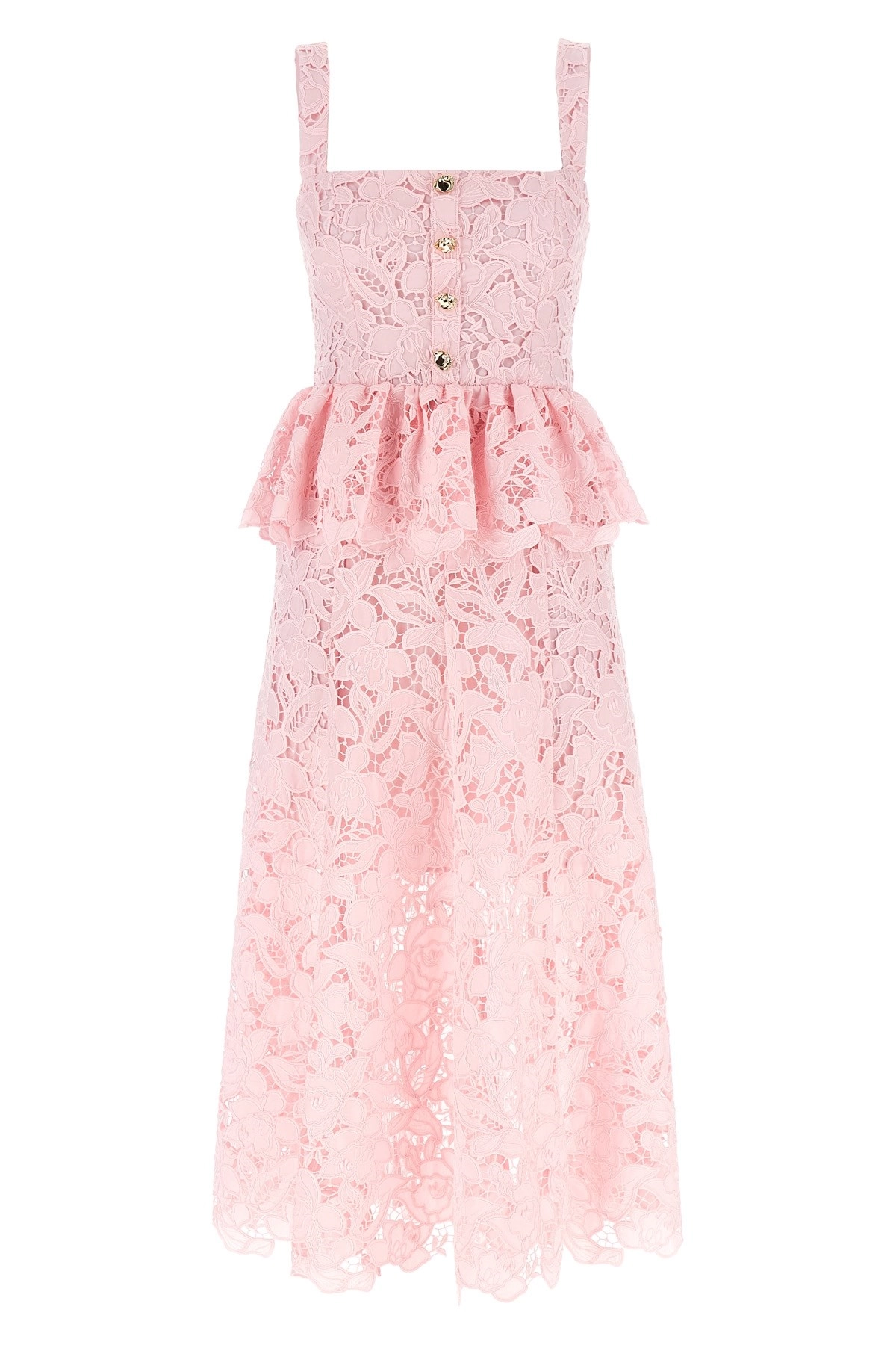 Self portrait 'pink lace peplum midi' dress available on