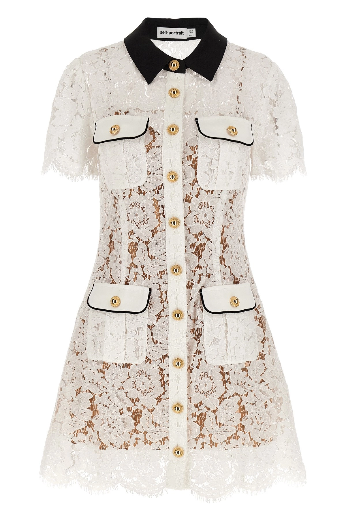 Self portrait 'white lace contrast collar mini' dress