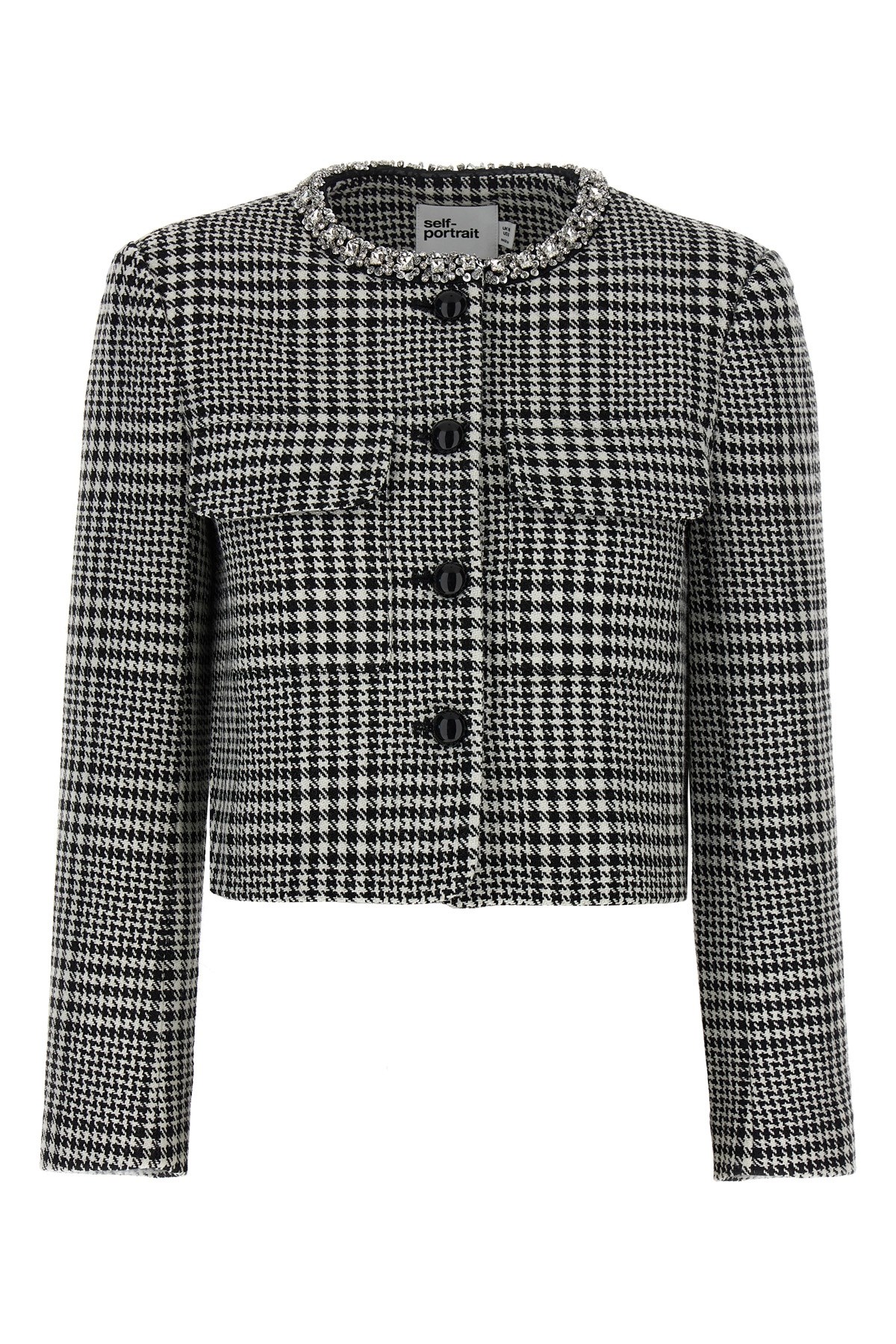 Self-portrait Wool Houndstooth Tailored Jacket Jackets Multicolor