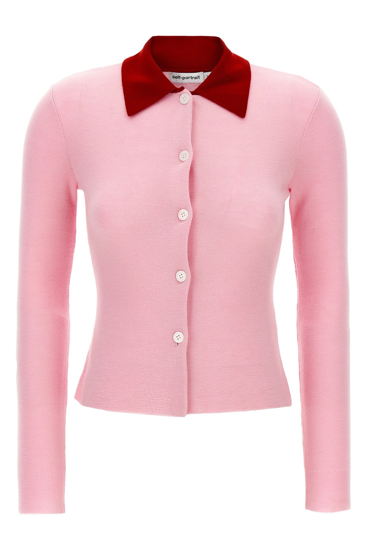 Shop Self-portrait Self Portrait 'pink Merino Wool' Cardigan