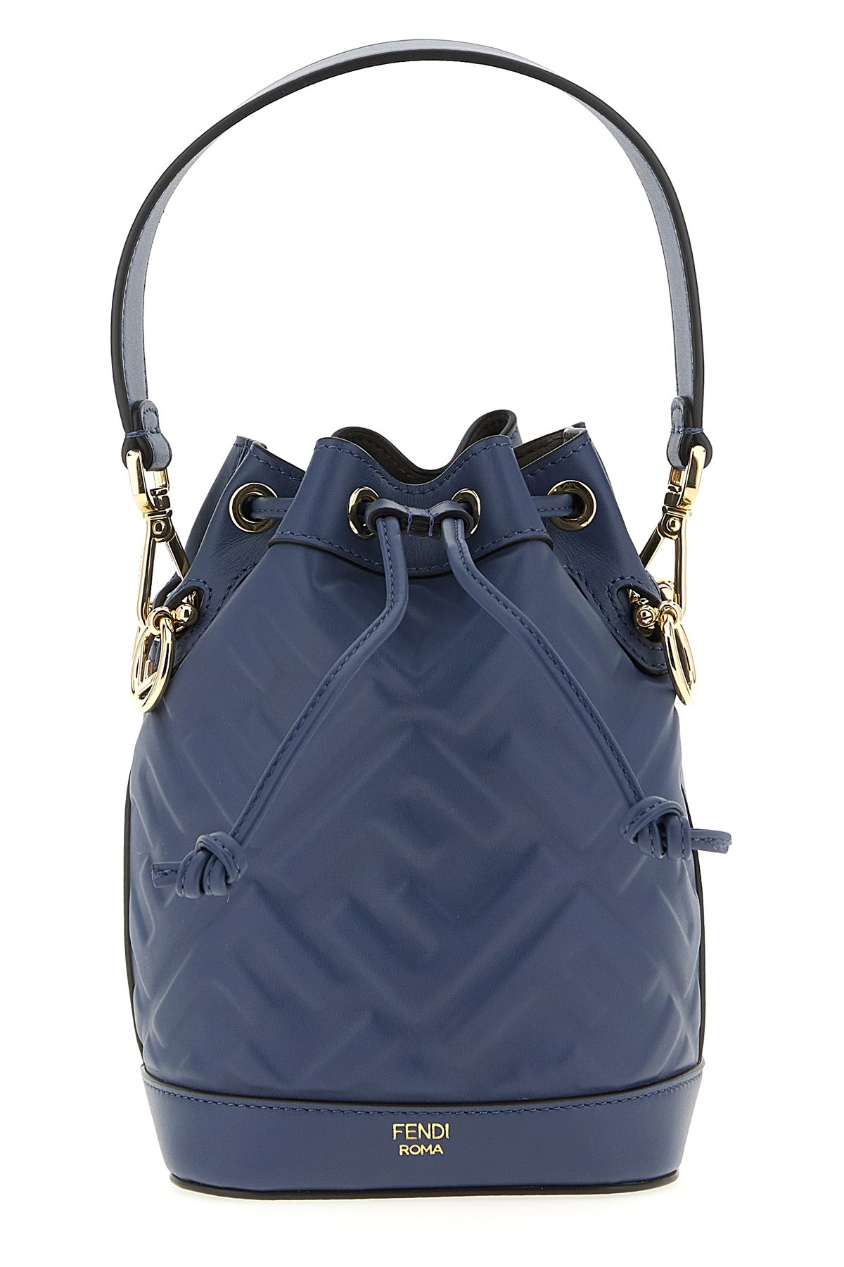 Fendi Borsa A Secchiello Mon Tresor In Pelle Avio  Donna In Blue