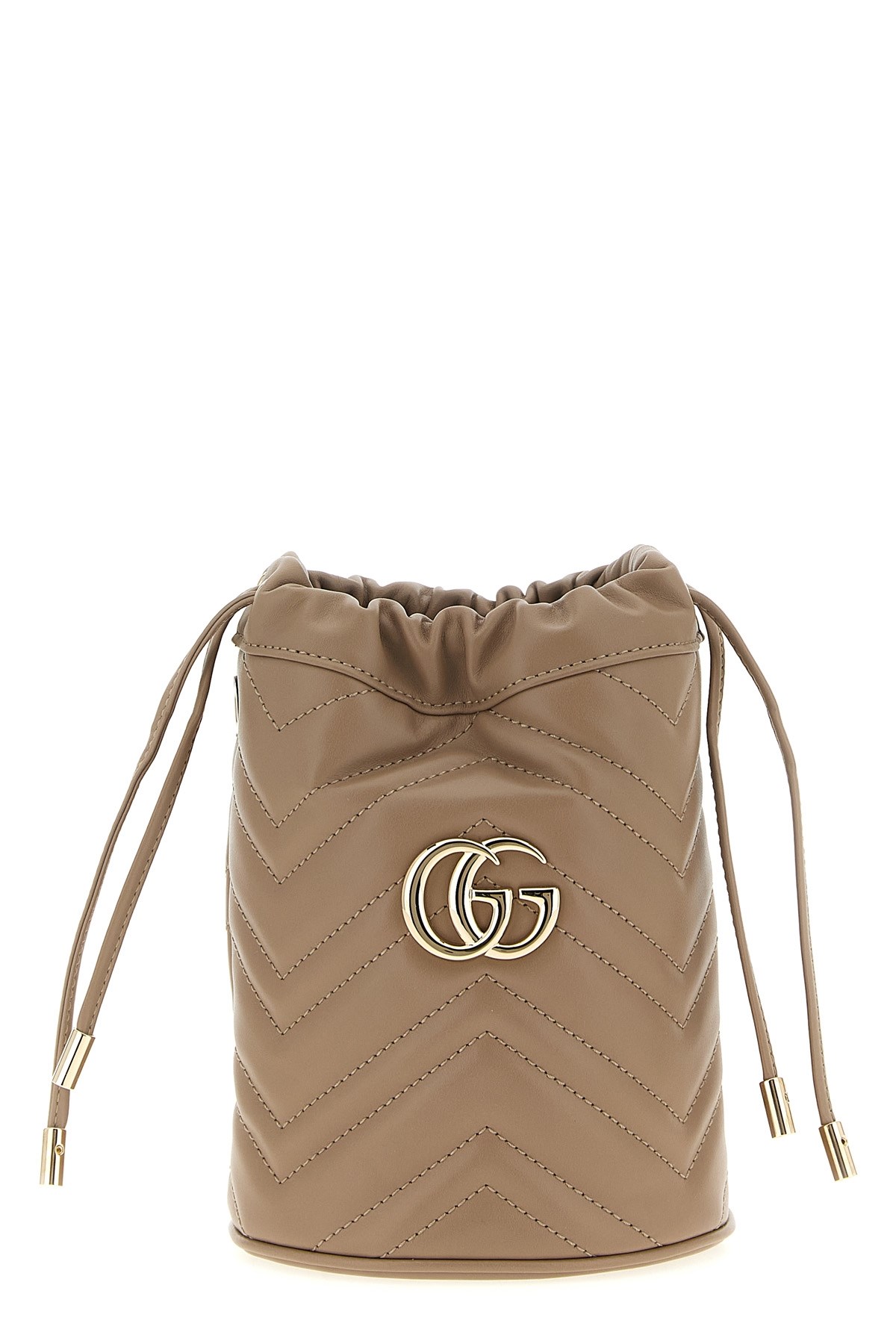 【関税送料込】Gucci Cappuccino Leather Marmont Bucket Bag Gucci Women Cappuccino Leather Marmont Bucket Bag In Neutral