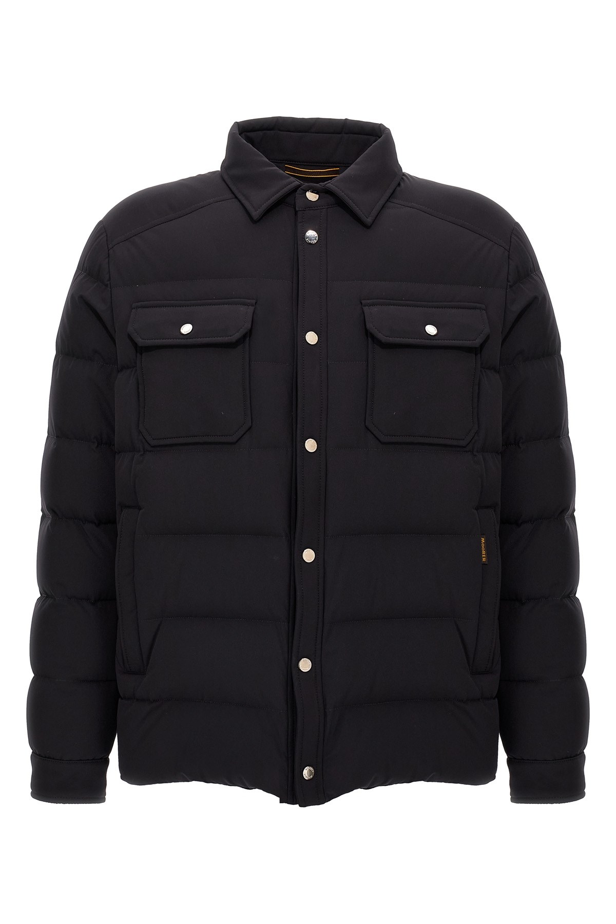 Moorer Overshirt With Quilted Design And Front Pockets In Blue