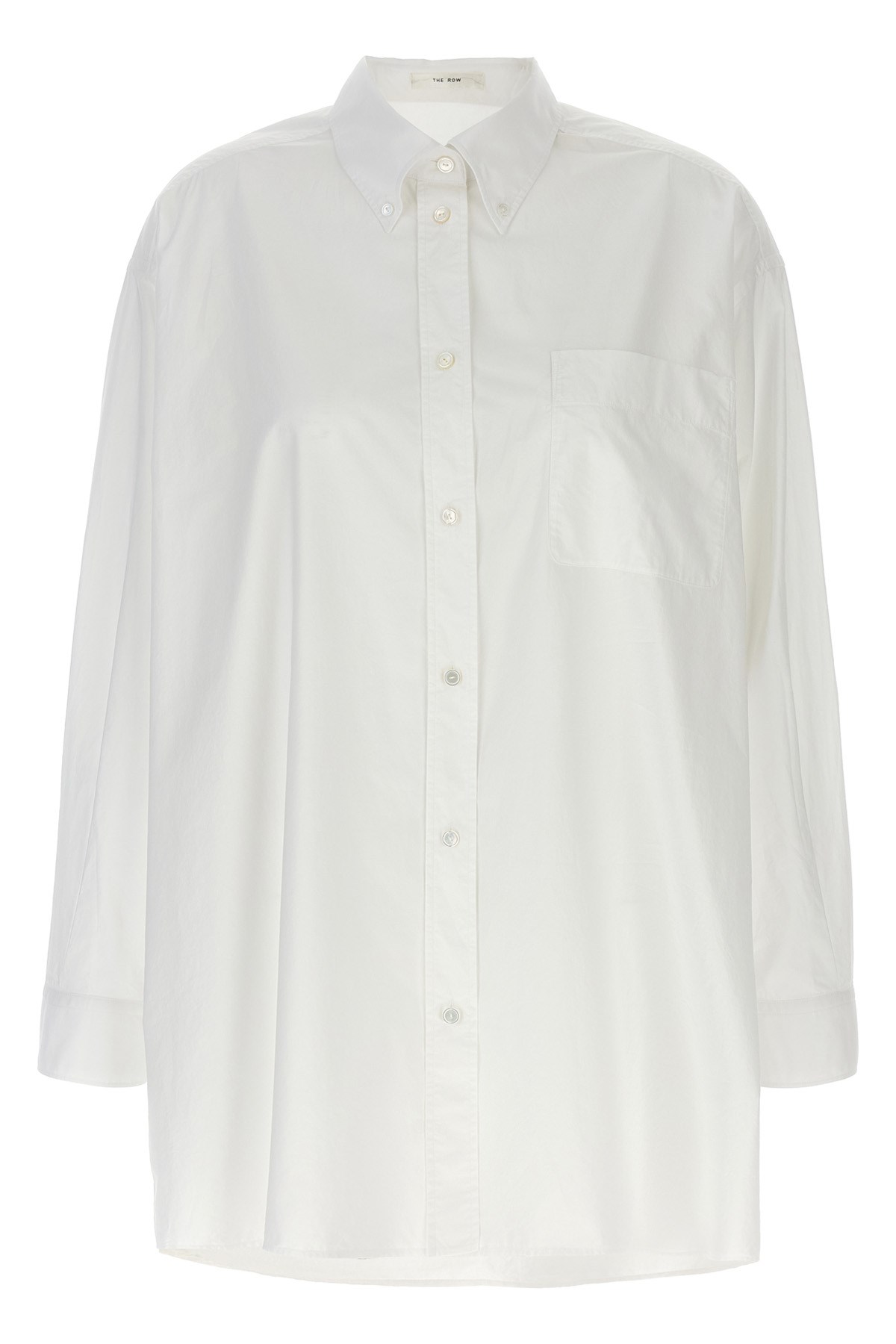 The Row Victoria Oversized Cotton Poplin Shirt In White