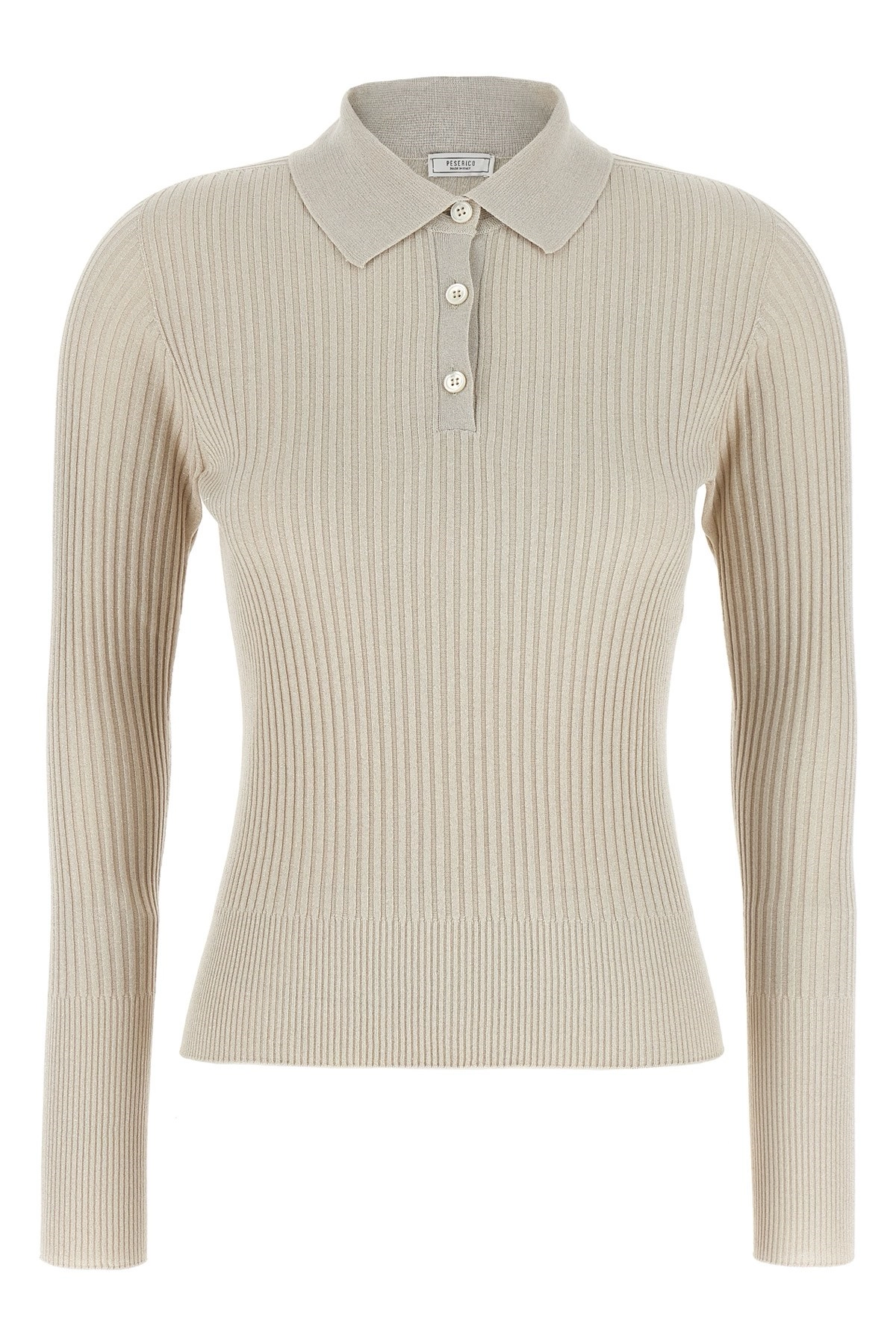 Tシャツ・カットソー Peserico Lurex Ribbed Polo Shirt Peserico Lurex ribbed polo shirt available on julian-fashion