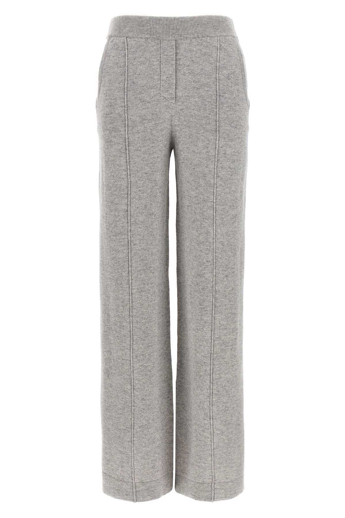 Peserico Trousers Wool Silk Elastic Waistband In Gray