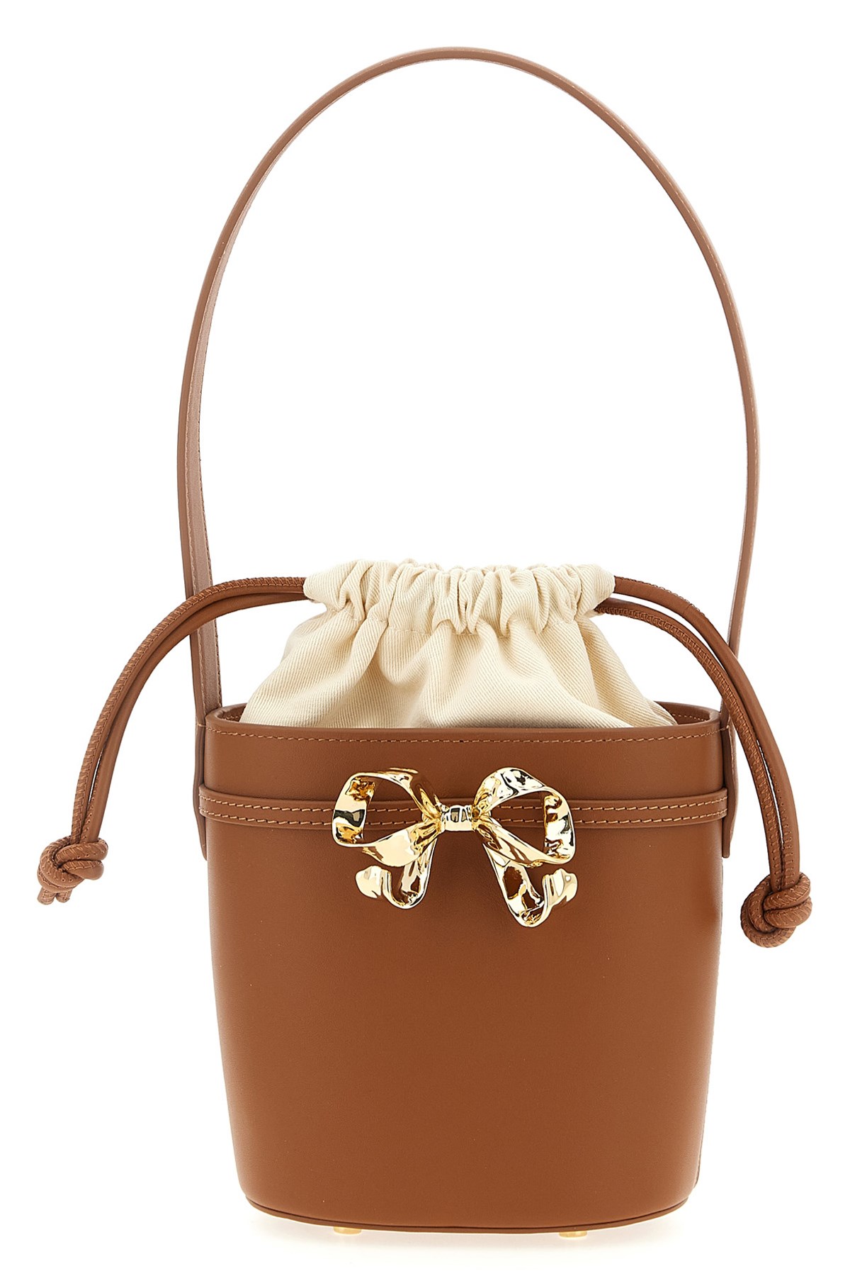 Self-portrait 'brown Leather Shoulder Bow Bag' Shoulder Bag In Brown
