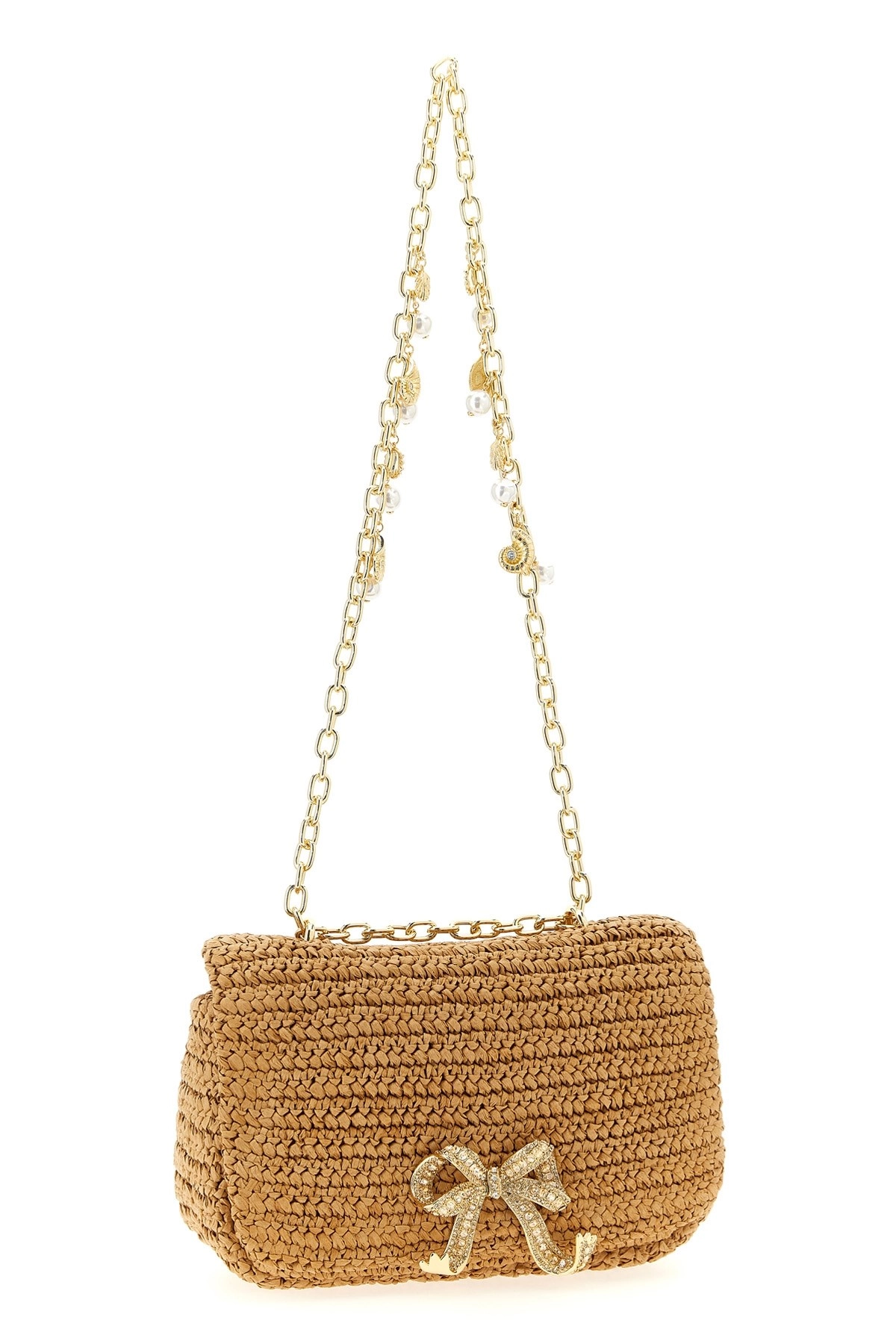 Self portrait 'raffia bow charm' shoulder bag available on
