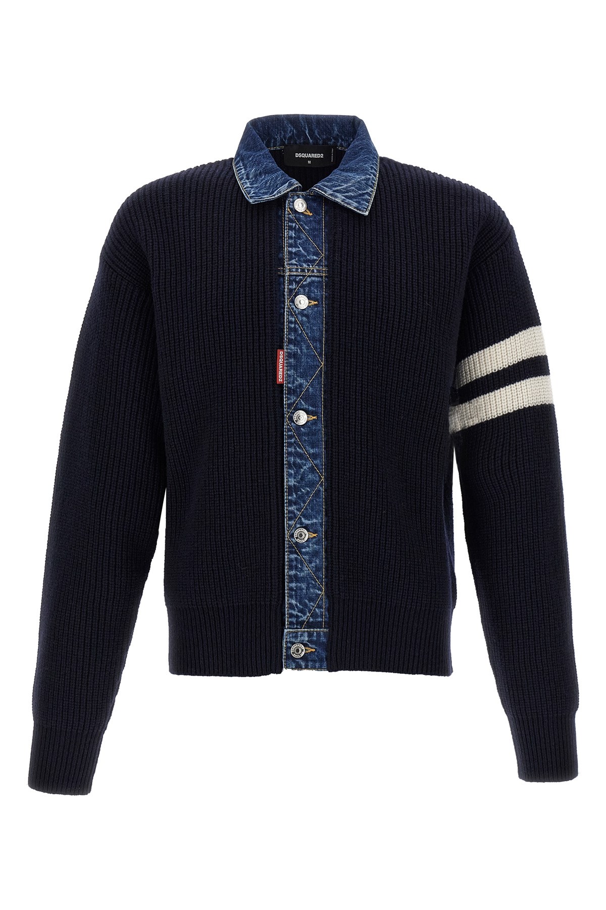 Dsquared2 'denim Mix' Cardigan In Blue