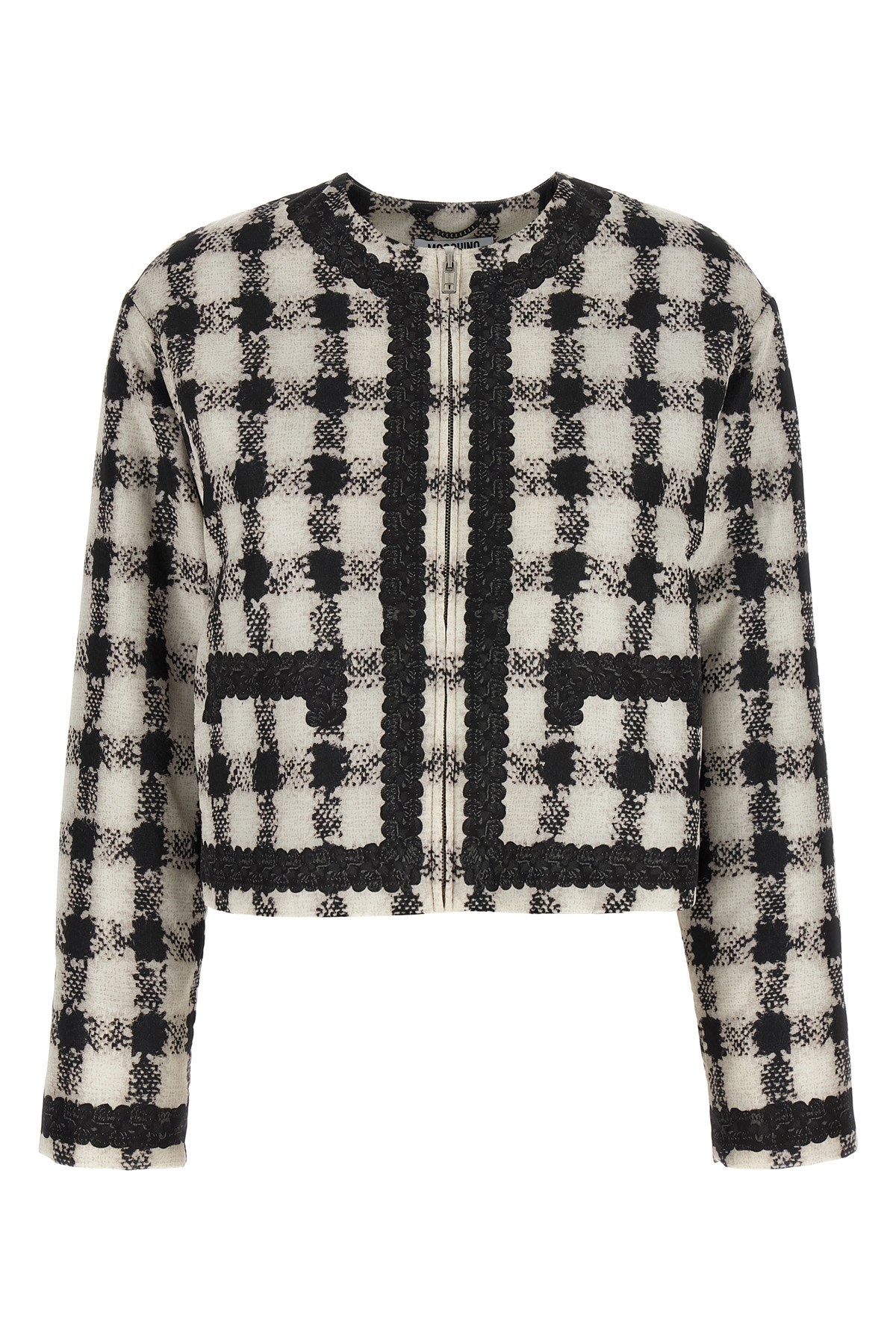 【関税込み】moschino Texture' print jacket Moschino Pink & Black Newspaper Print Jacket – My Store