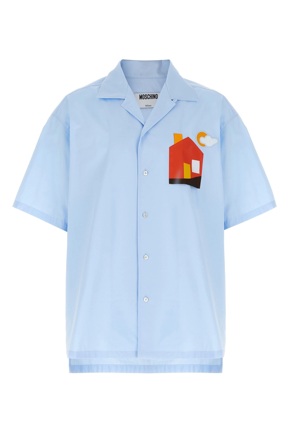 関税込 MOSCHINO モノグラム タオル キャンプシャツ Moschino White Cotton T-Shirt for Men