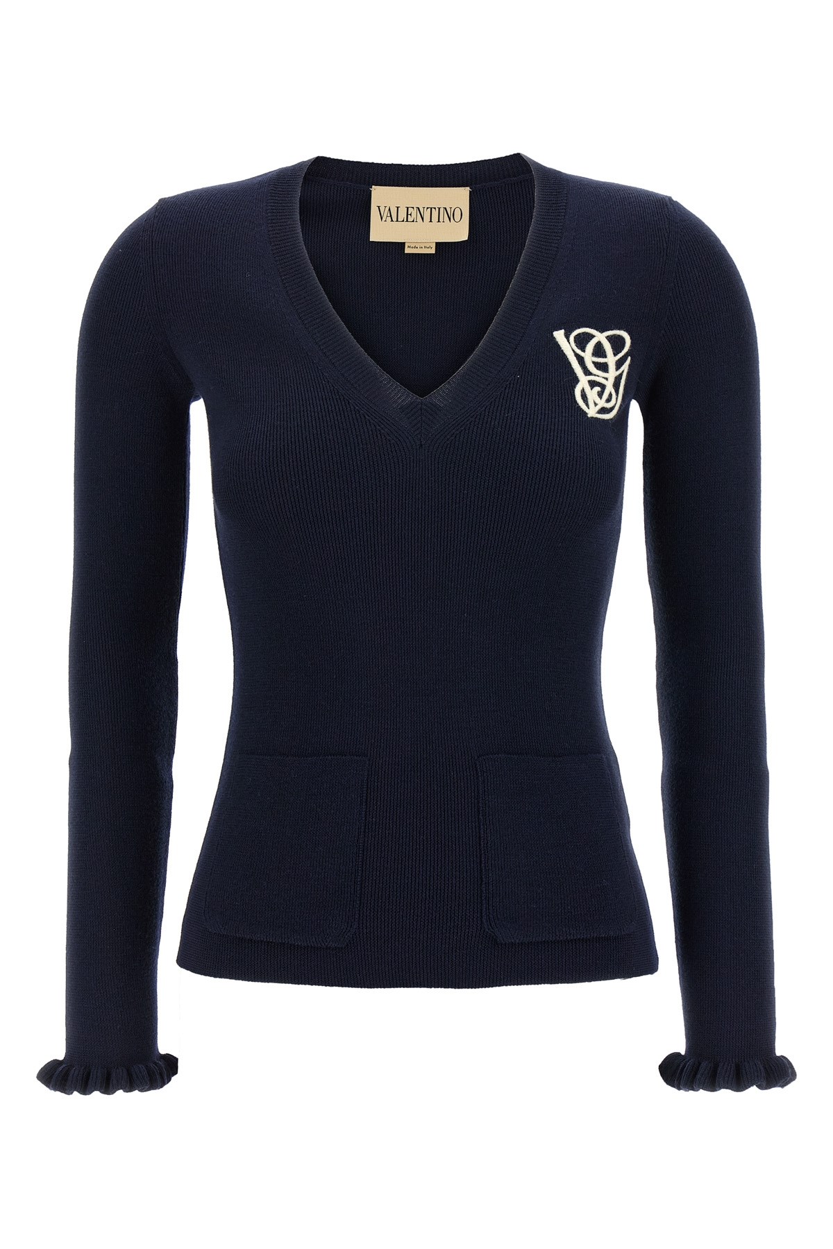 Valentino Garavani Embroidery Sweater In Blue