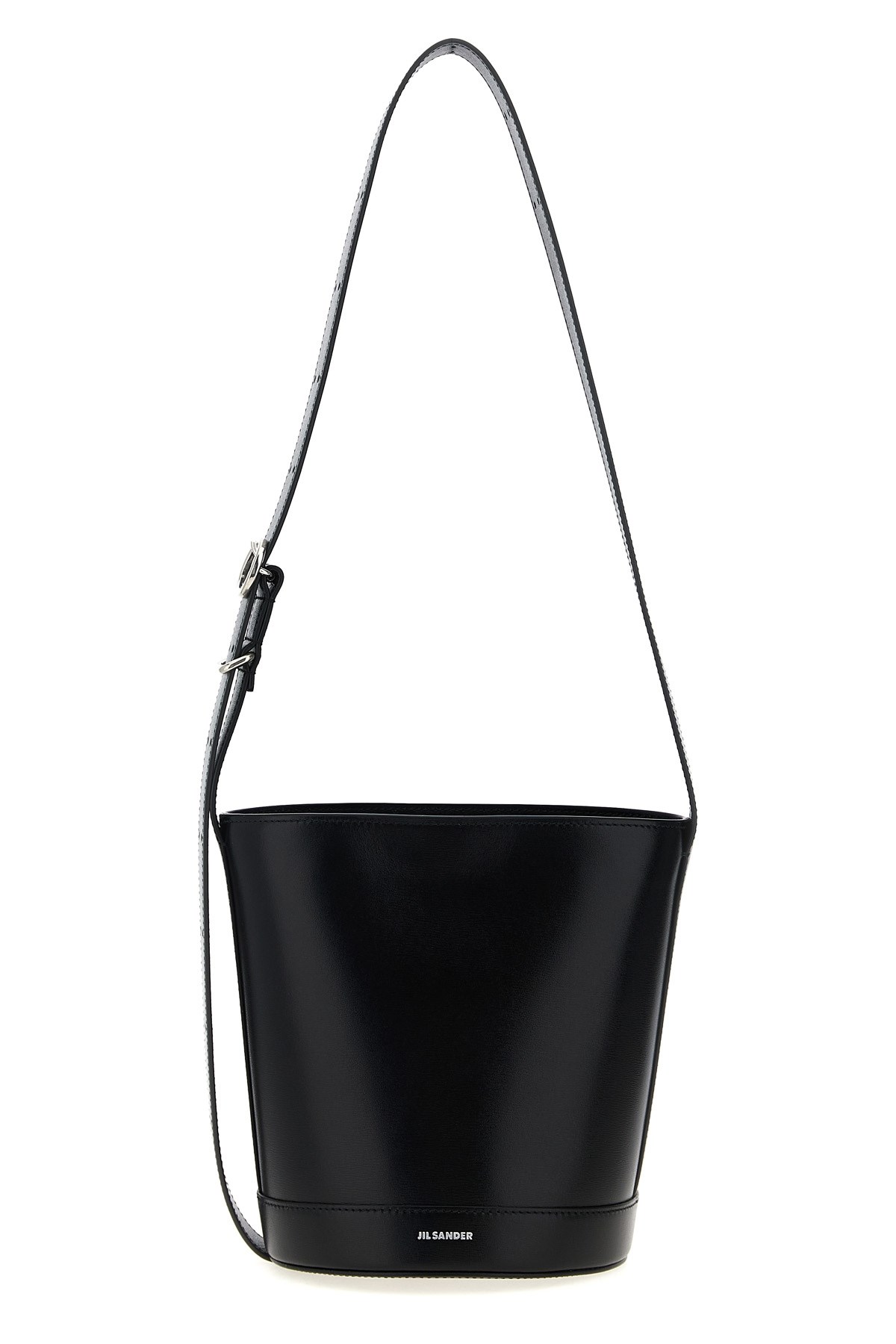Jil Sander Bucket Shape Shoulder Bag With Adjustable Strap In Black