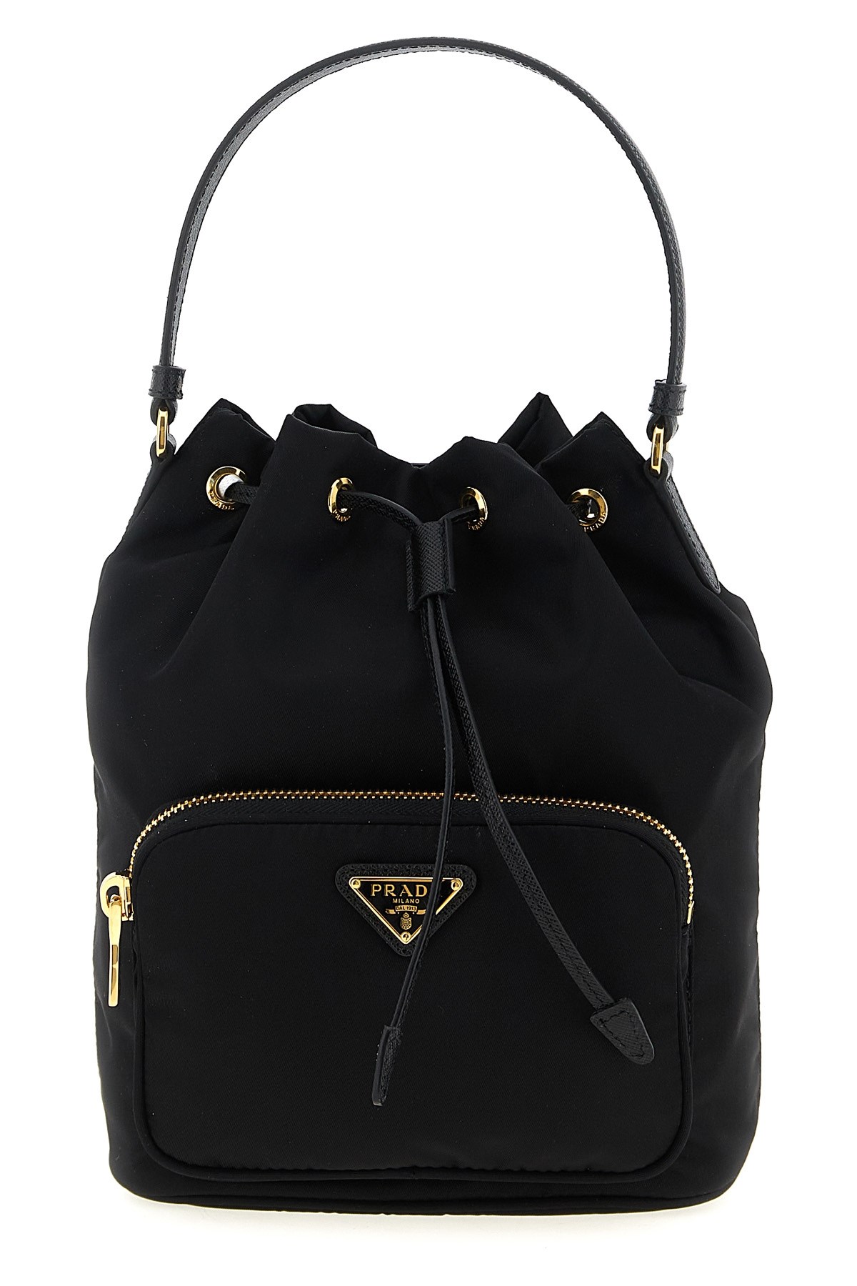 Prada Vela Bucket Bag In Black