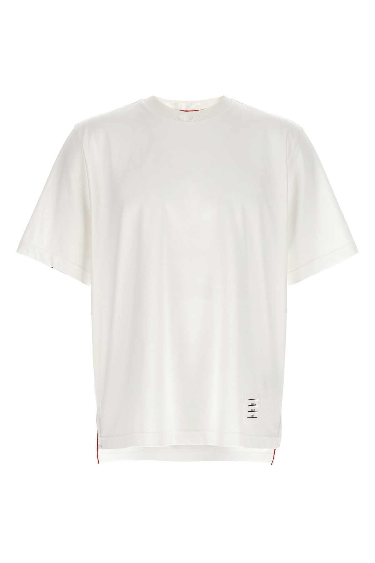 Thom Browne Rwb Knit Trim T-shirt White In White