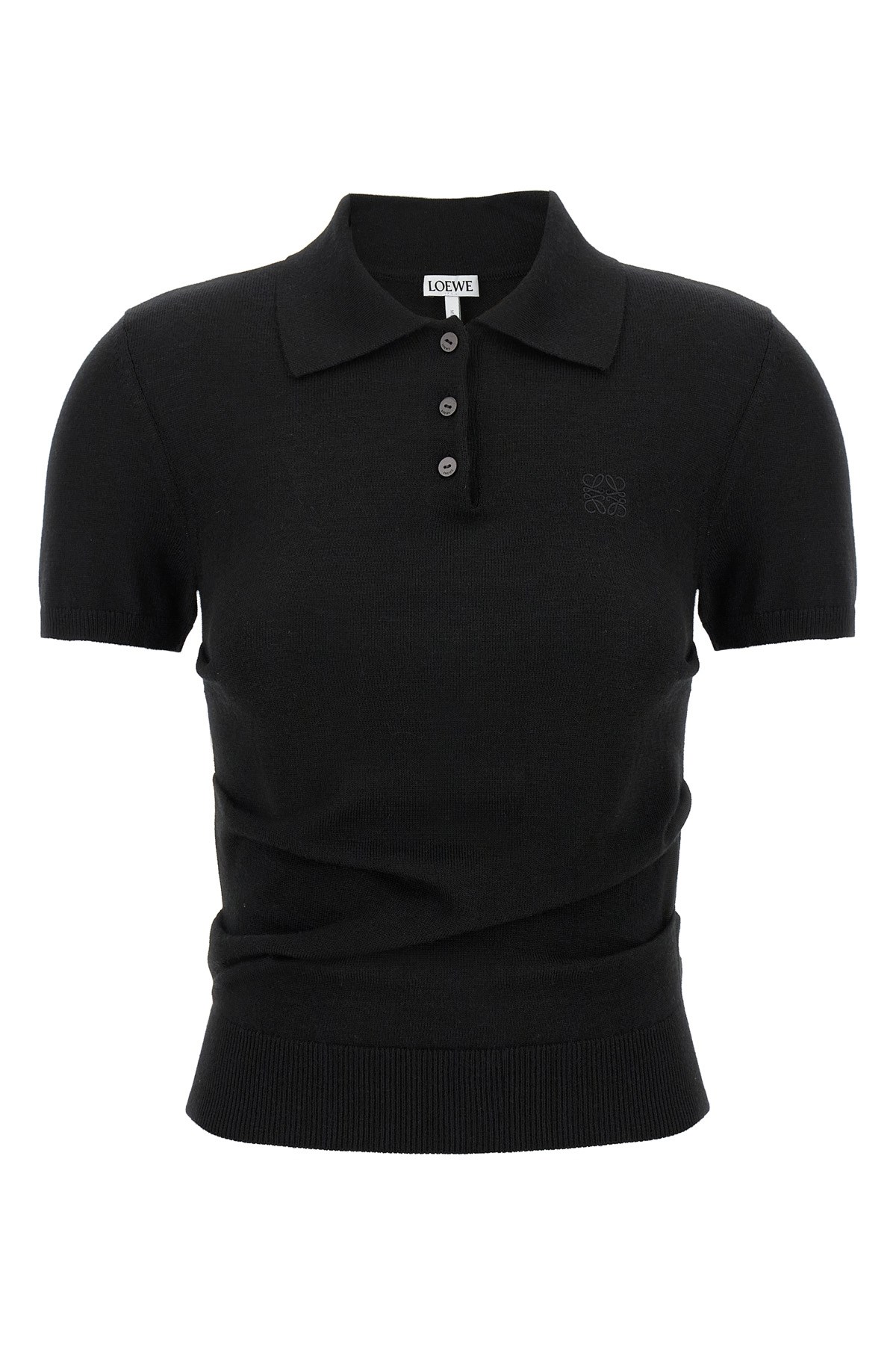 Loewe Women Curled Hips Polo Shirt In Black
