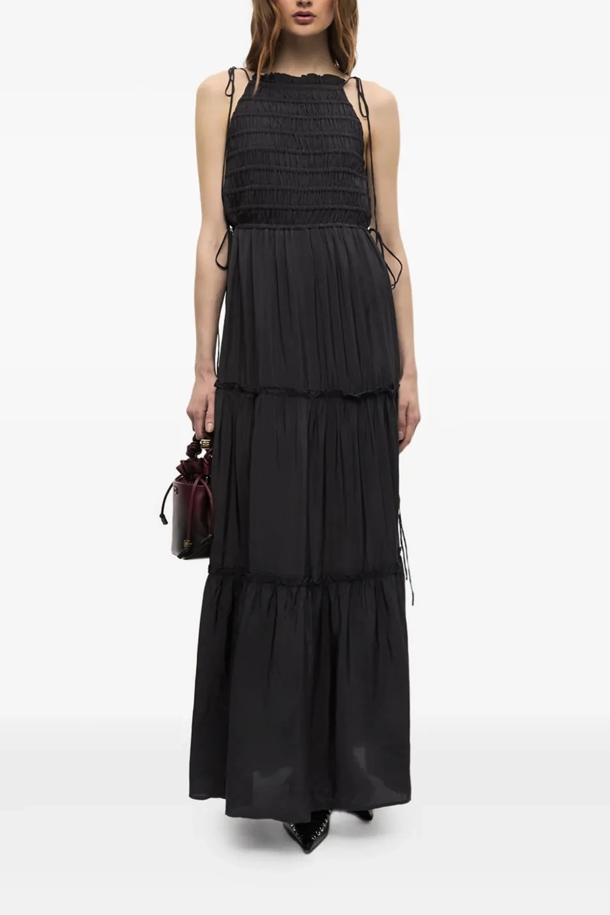 ワンピース Ganni 'Black Smock Tie' dress Ganni 'black smock tie' dress available on julian-fashion