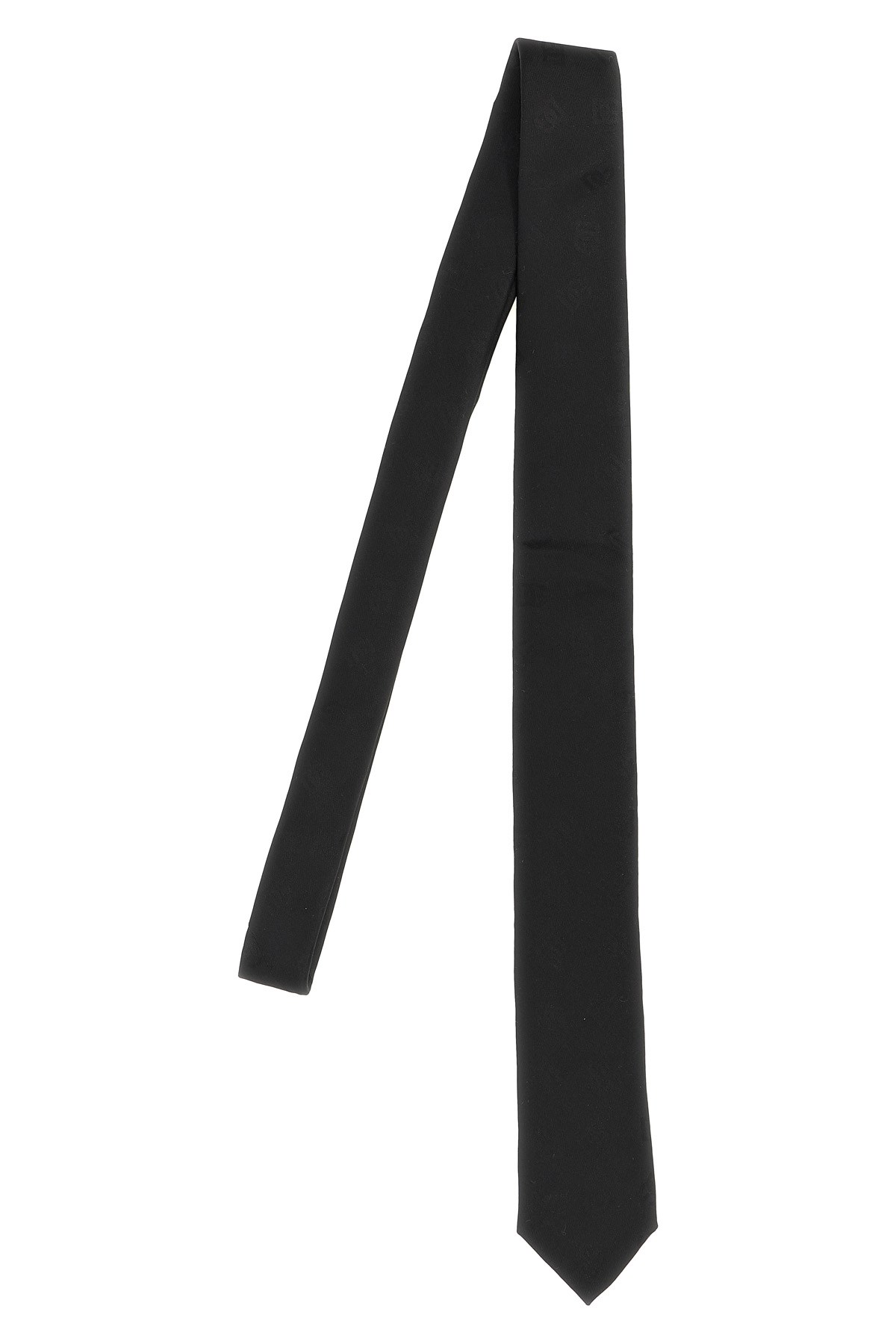 Dolce & Gabbana Men Jacquard Logo Tie In Black