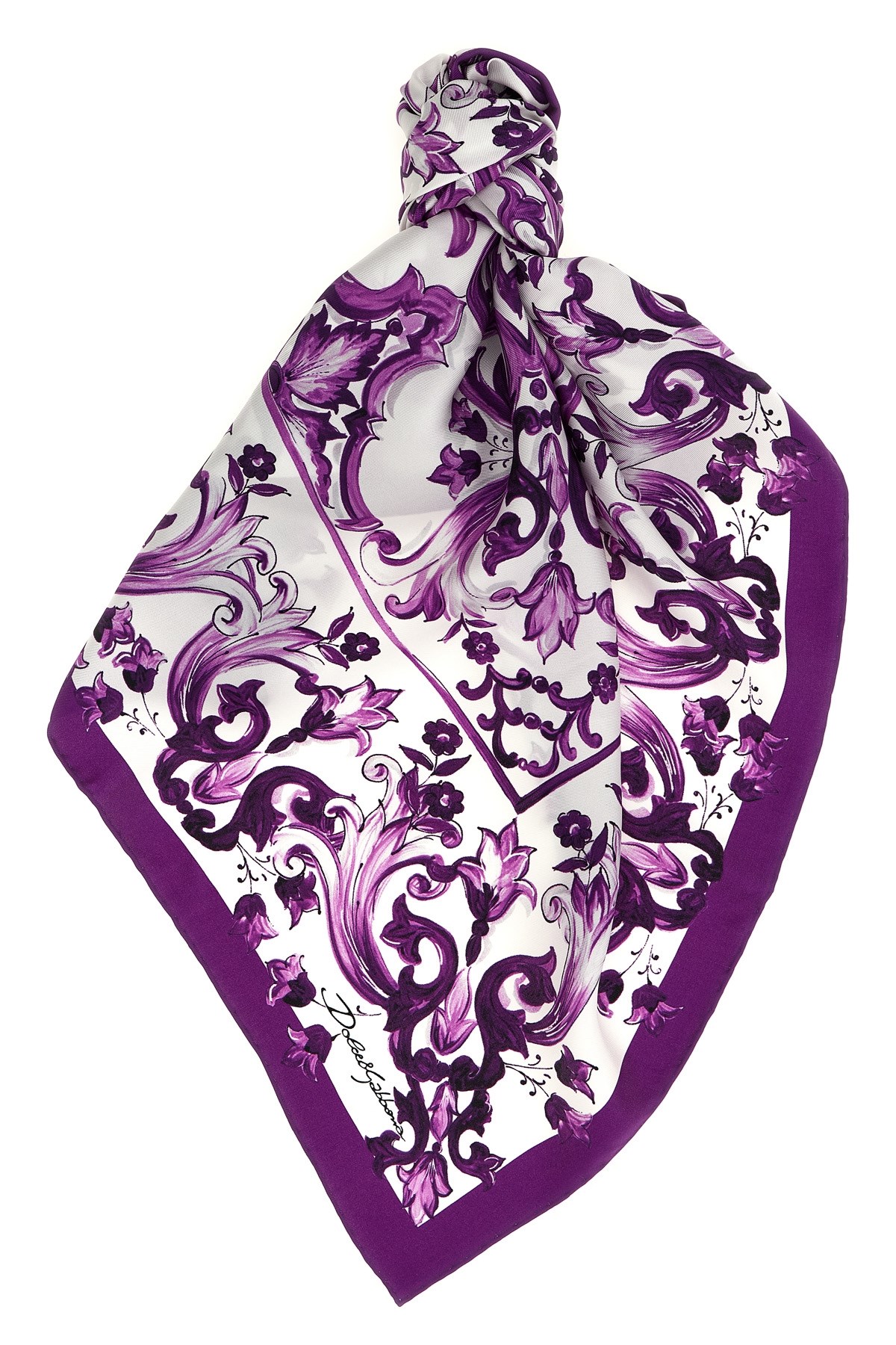 Dolce & Gabbana 'maiolica' Print Scarf In Purple