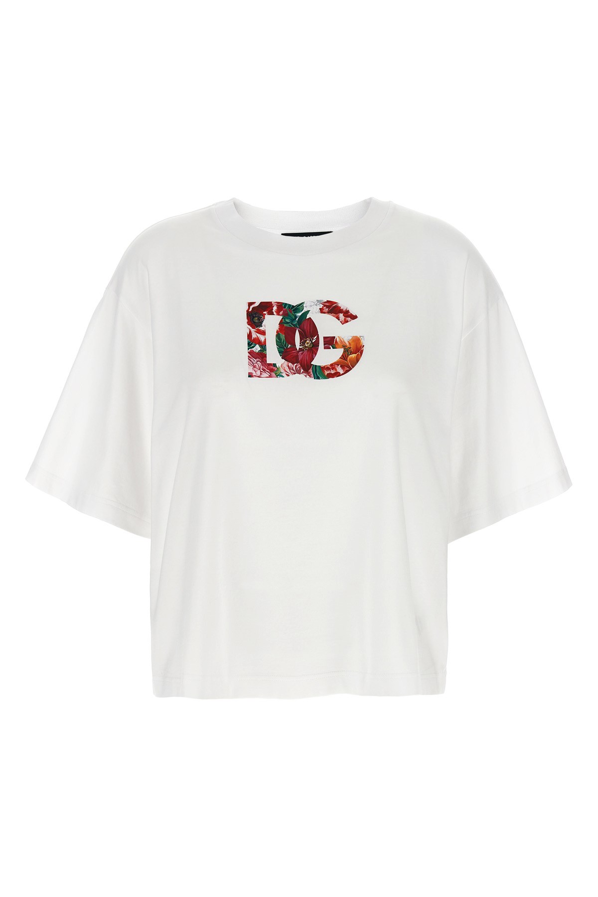 Dolce & Gabbana Floral Logo T-shirt In White