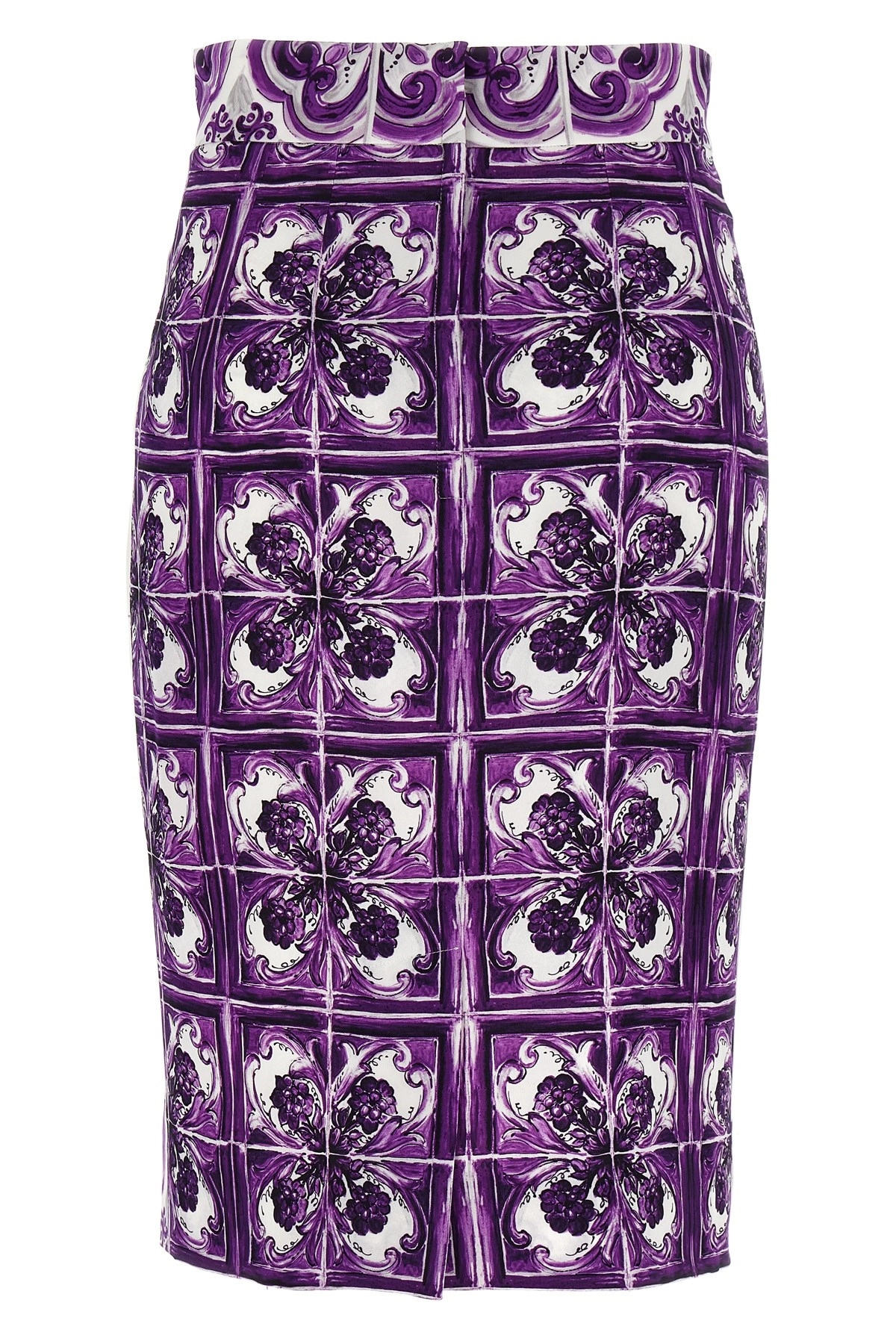 スカート Dolce & Gabbana Maiolica' Print Silk Skirt Dolce&Gabbana Majolica Silk Twill Skirt | Neiman Marcus