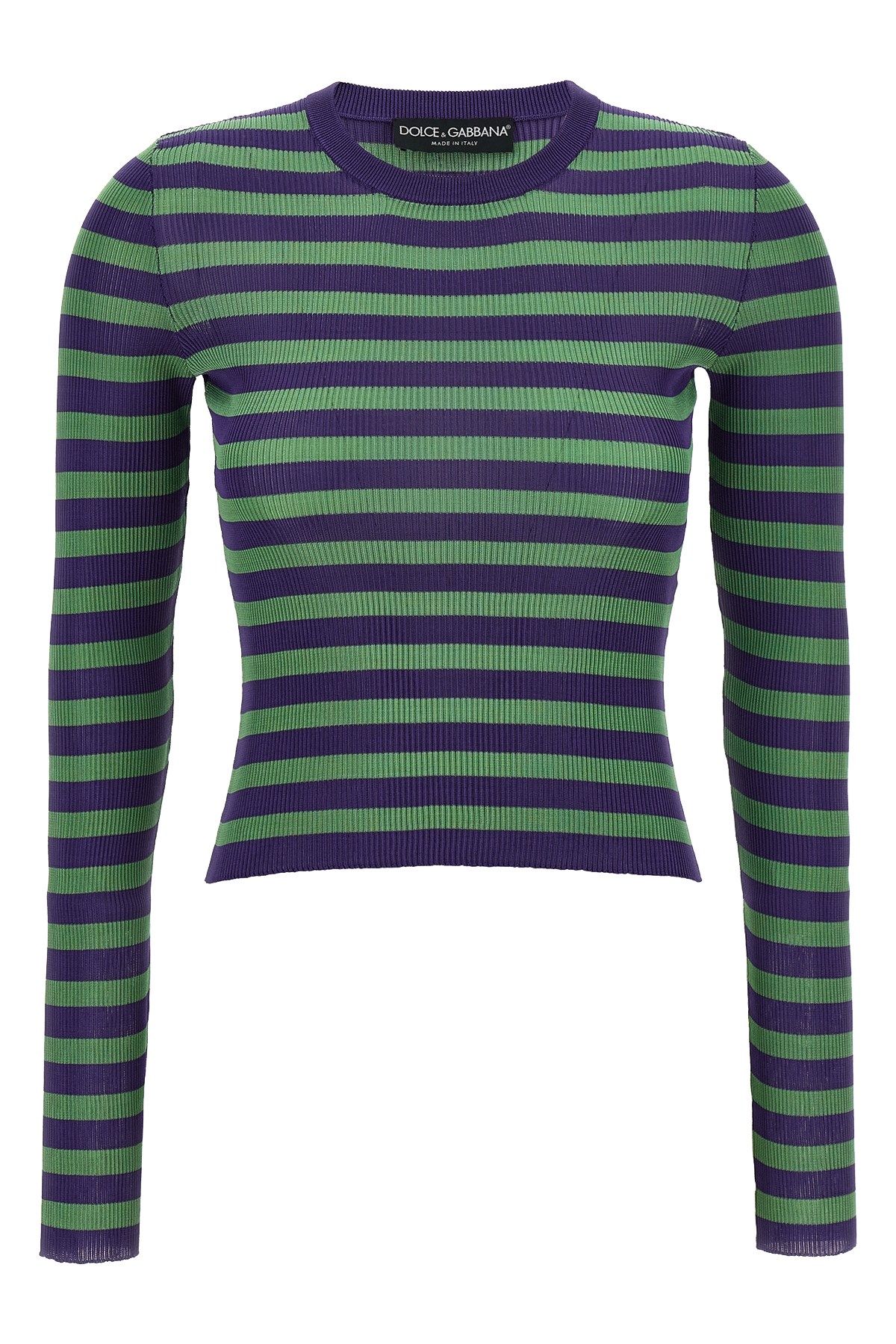 Dolce & Gabbana Striped Viscose Sweater In Multi