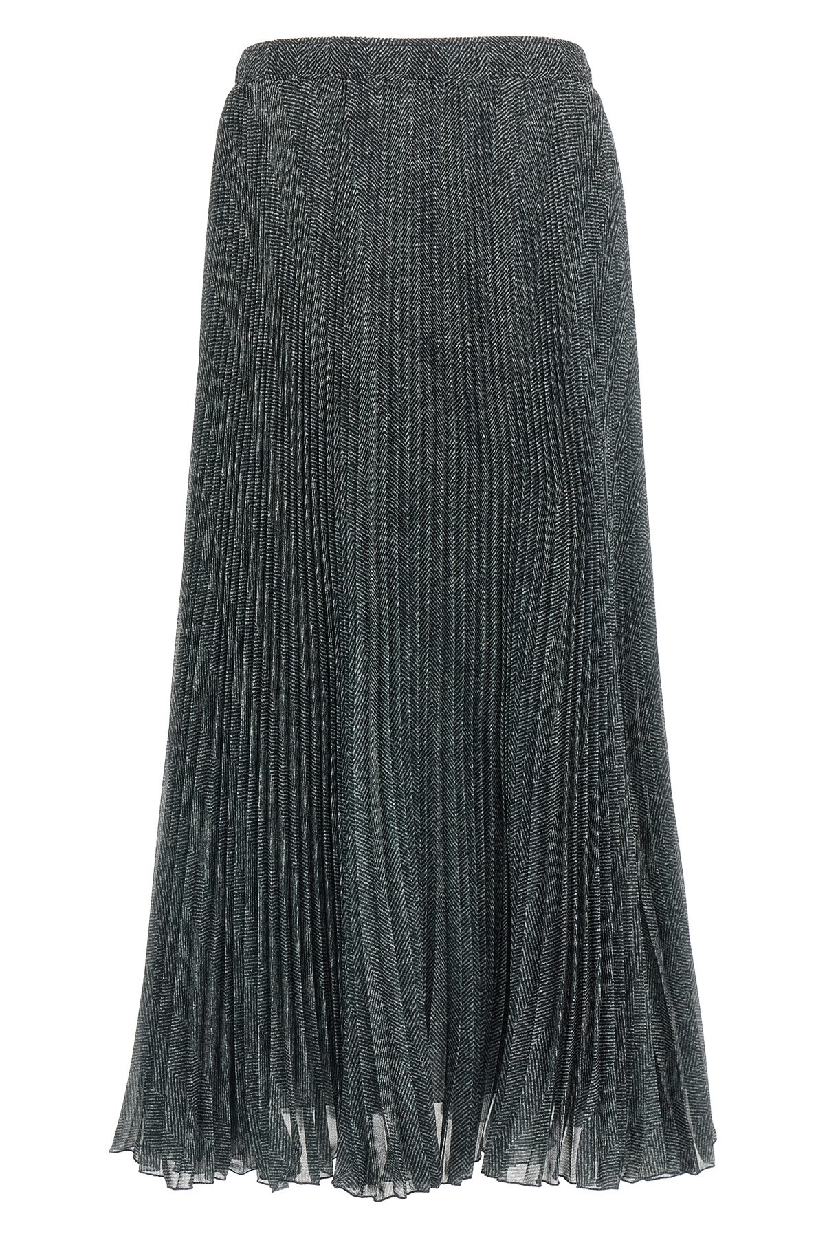 Ermanno Scervino Pleated Longuette Skirt In Gray