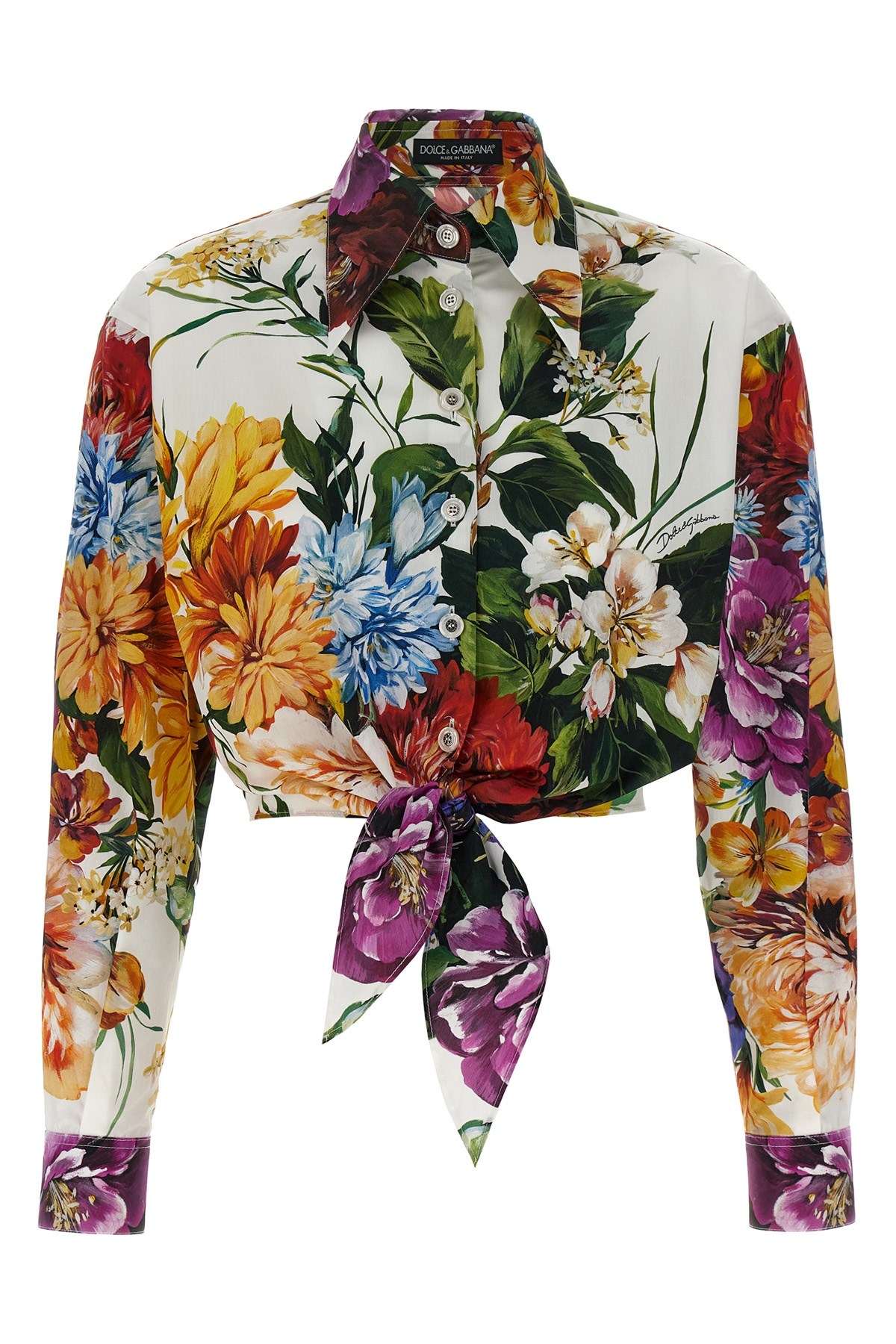 Dolce & Gabbana Floral Crop Shirt In Multi