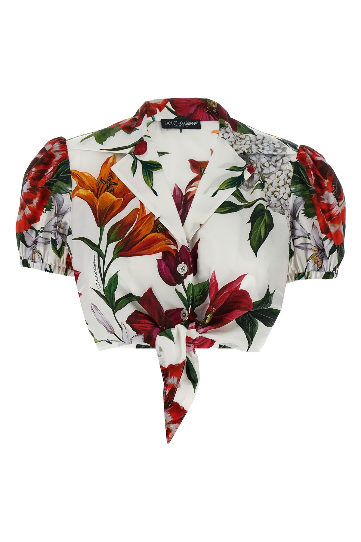 Dolce & Gabbana Floral Crop Shirt In Multi