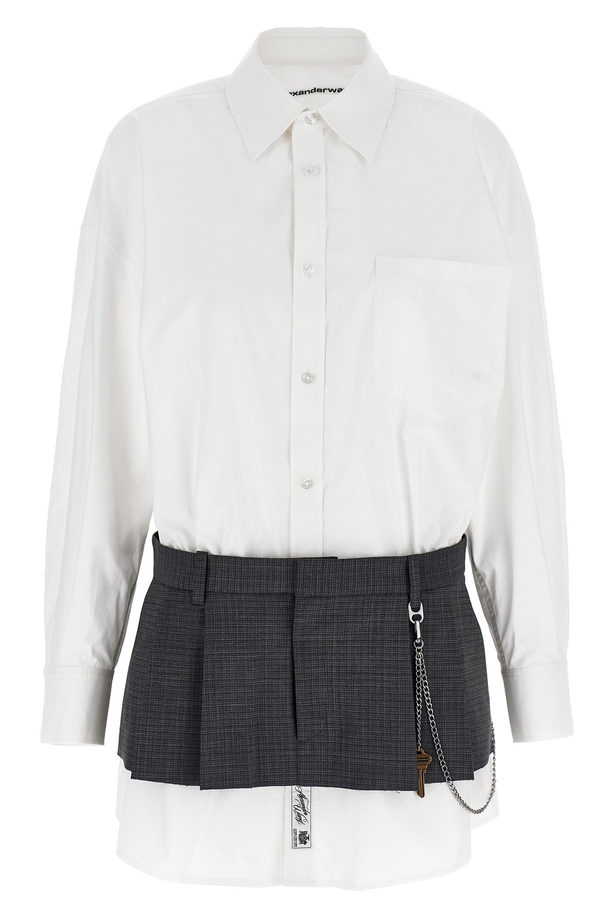 Tシャツ・カットソー Alexander Wang 'Pre-Styled Shirt Dress W Chain' dress Alexander Wang 'pre-styled Shirt Dress W Chain' Dress In