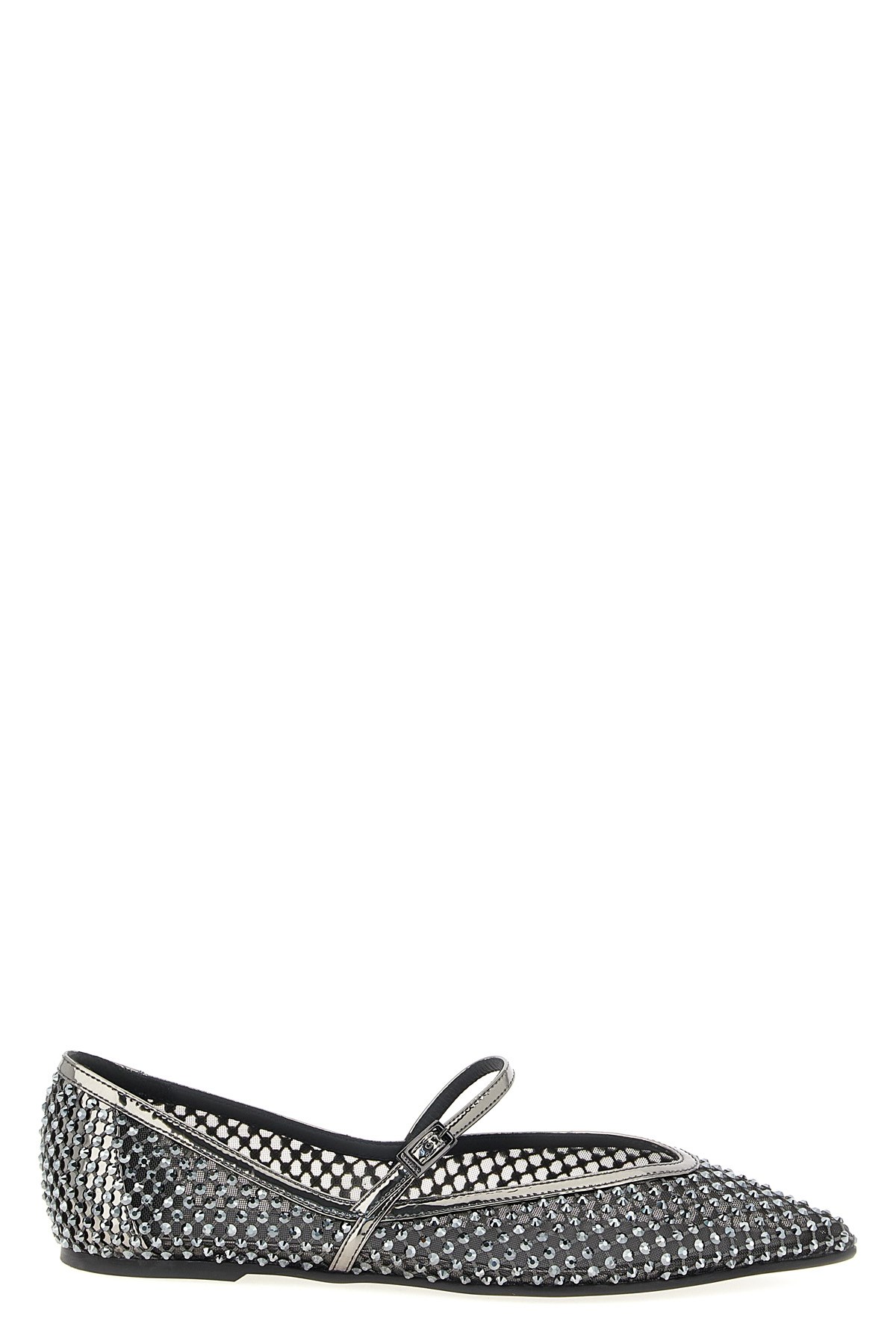 Le Silla Grey Pointed Toe Ballet Flats In Gray