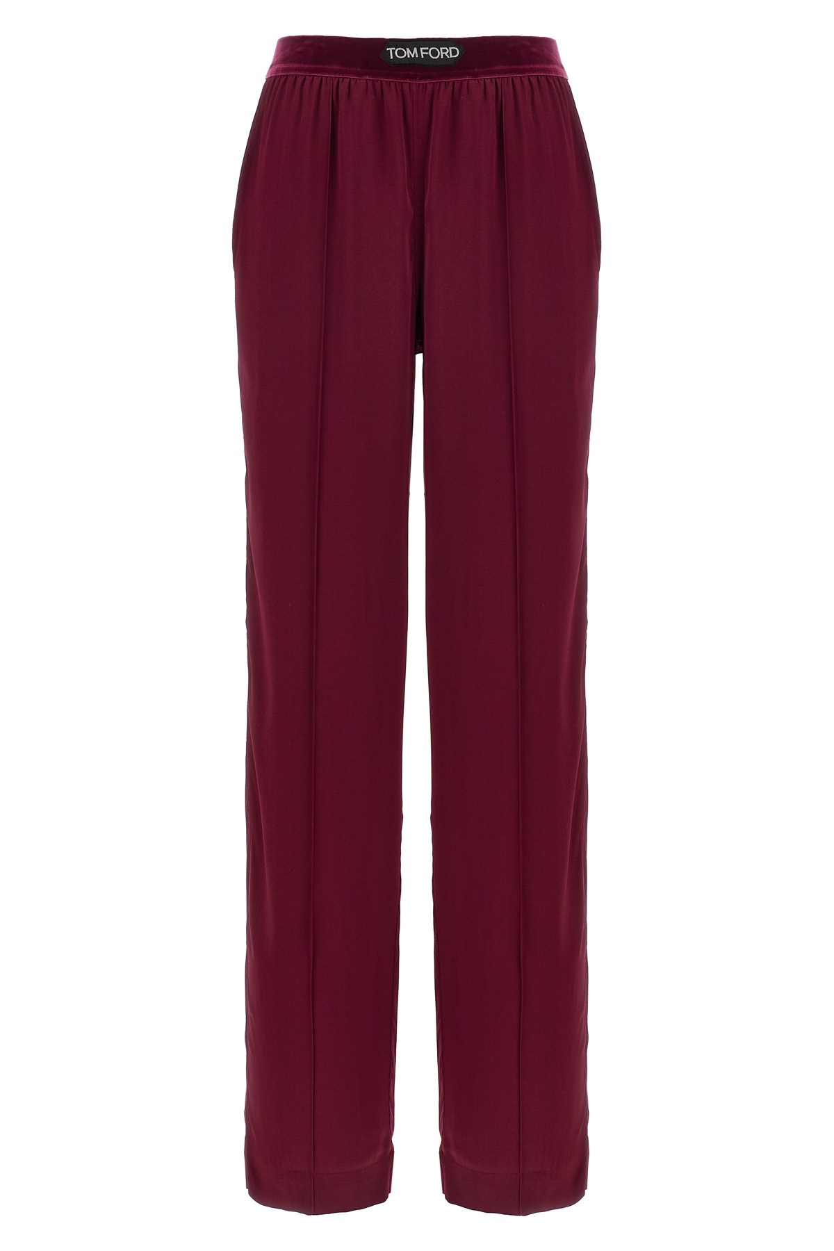 Tom Ford Silk Pants In Burgundy