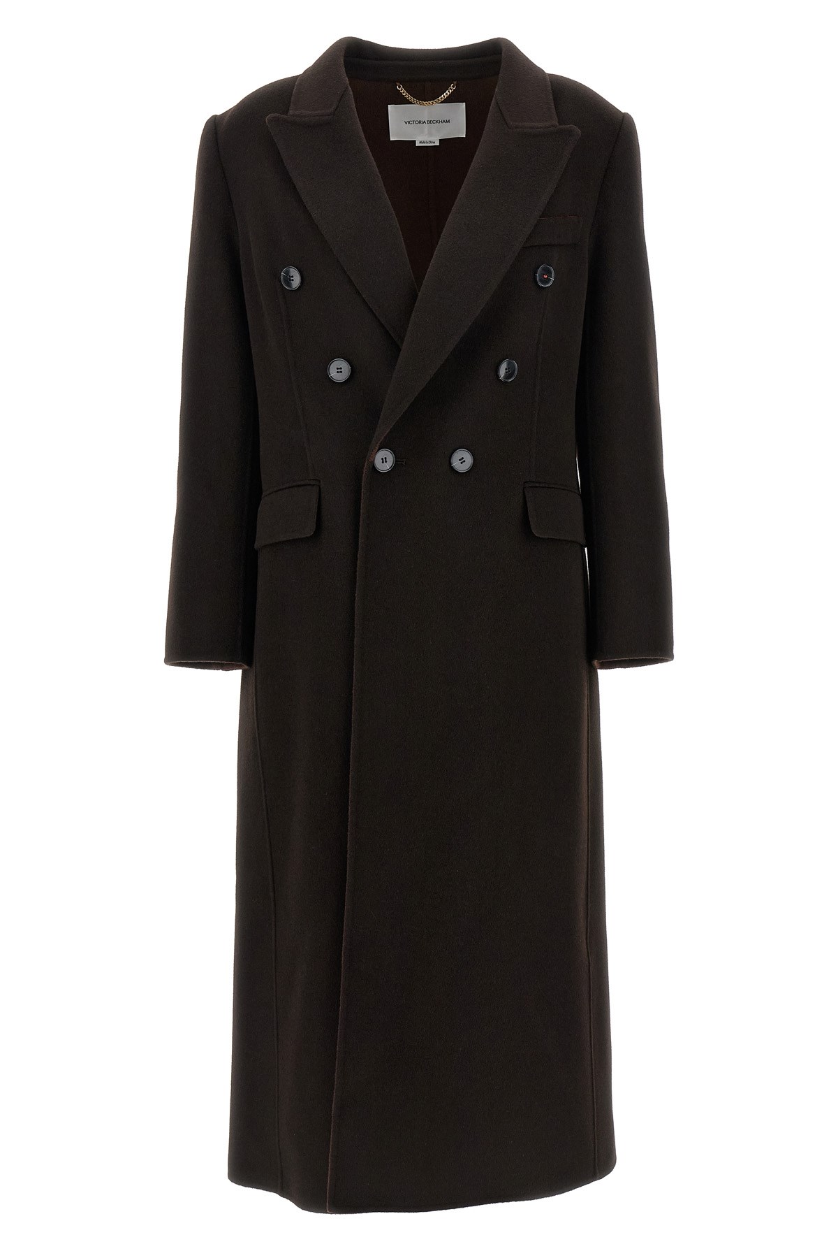 Victoria Beckham Double Faced Over Coat In Brown