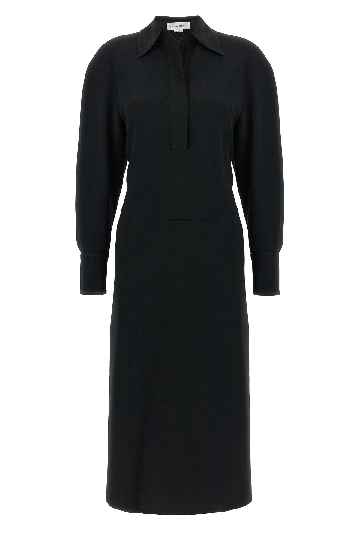 オールインワン・サロペット Victoria Beckham Long Sleeve Polo Collar Midi' Dress Long Sleeve Polo Collar Midi Dress In Black – Victoria